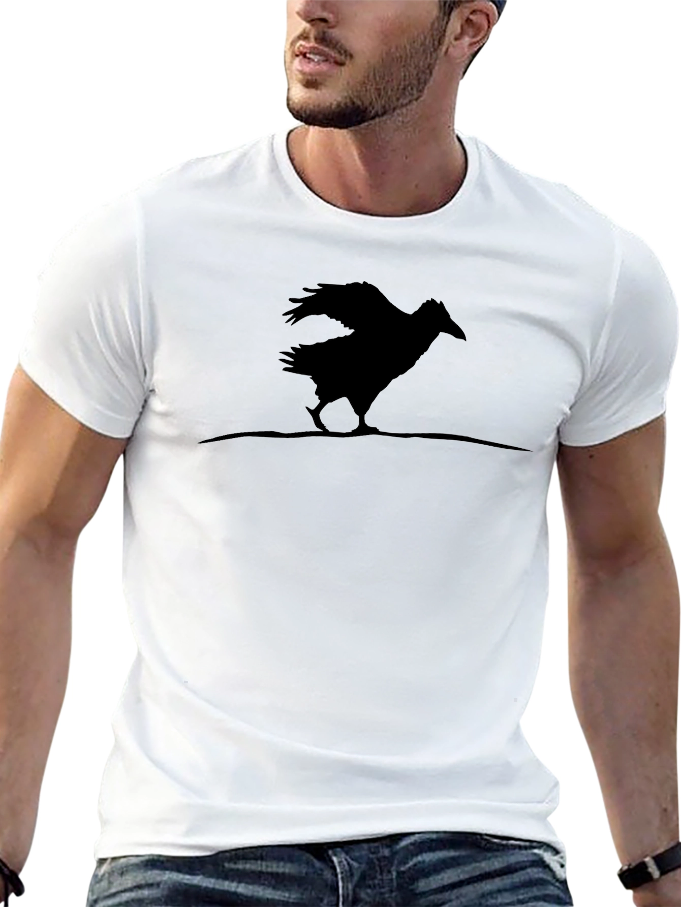 Raven Silhouette Black T-Shirt