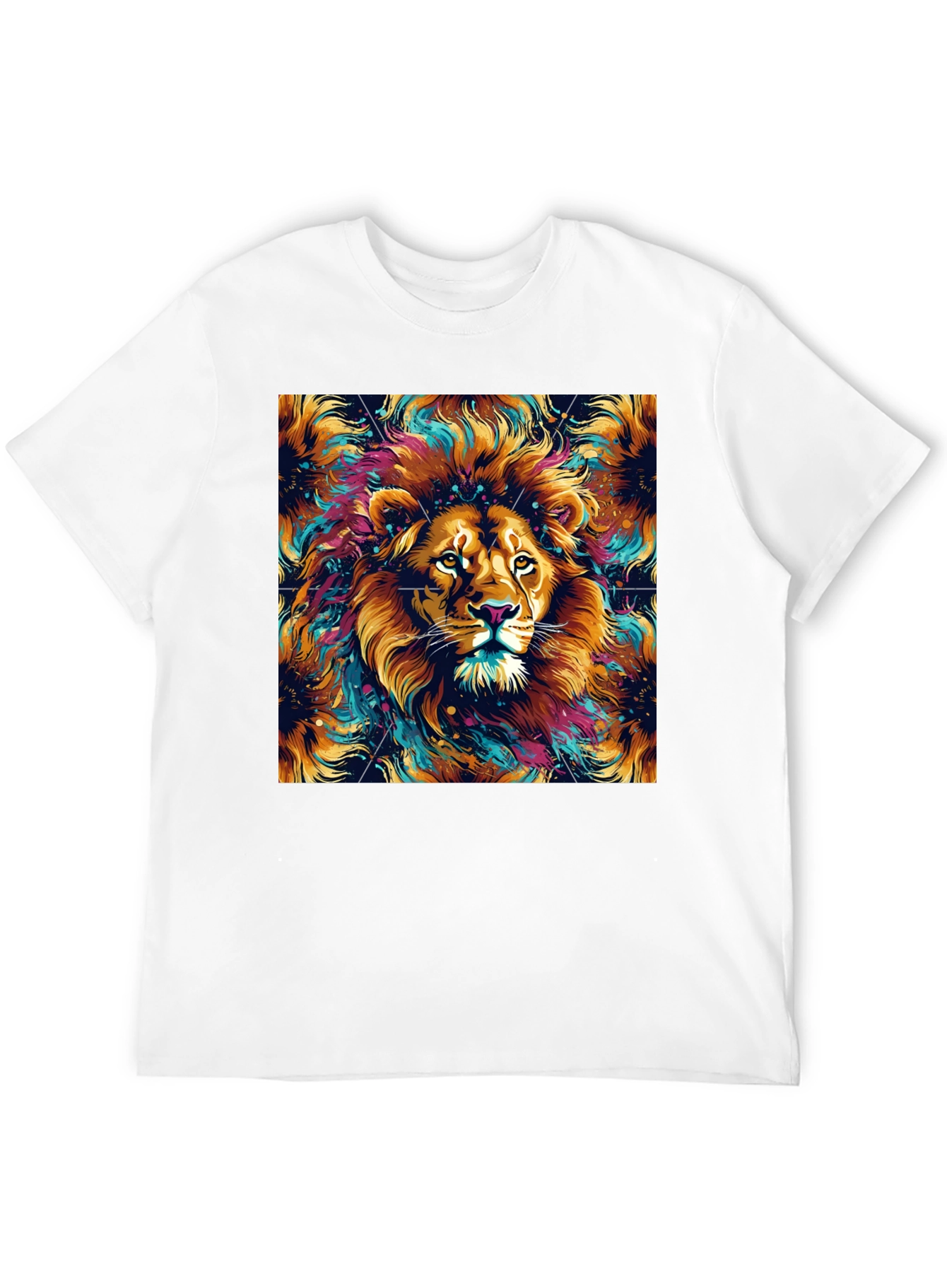 Lion Art Graphic Black T-Shirt