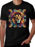 Lion Art Graphic Black T-Shirt