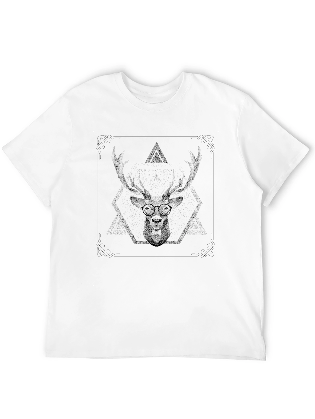 Mens Black Deer Graphic Tee