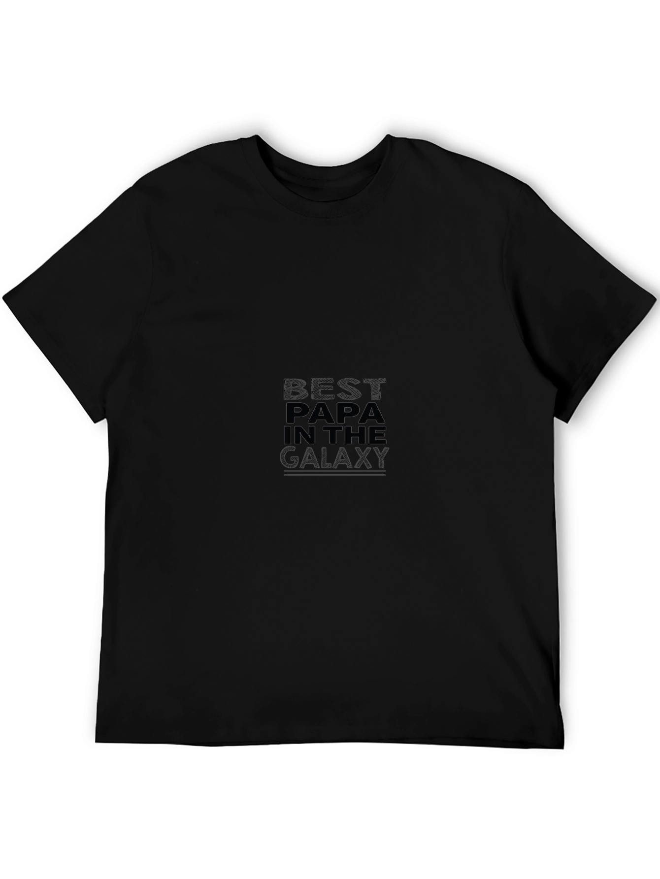 Best Papa in the Galaxy Black T-Shirt