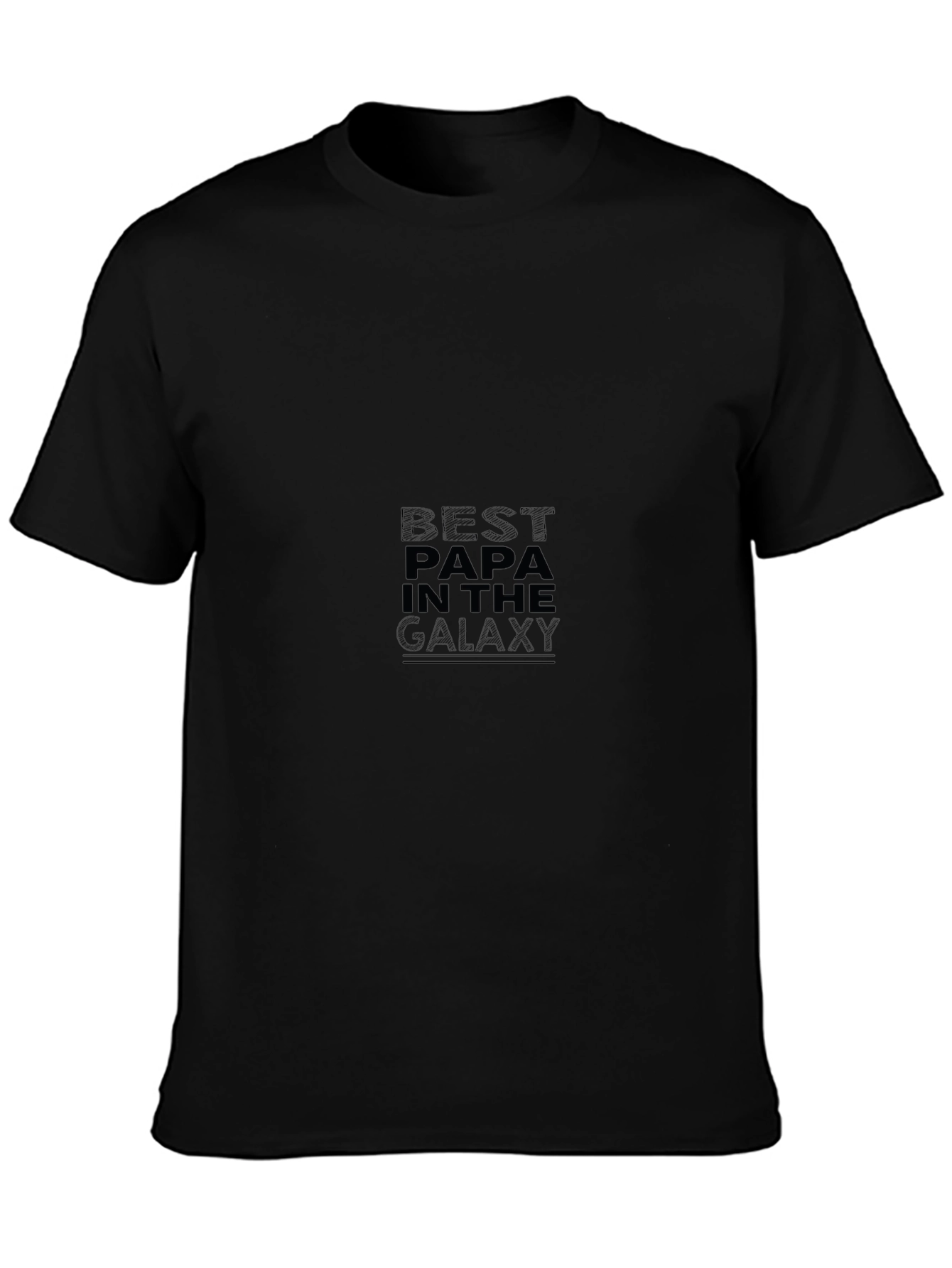 Best Papa in the Galaxy Black T-Shirt