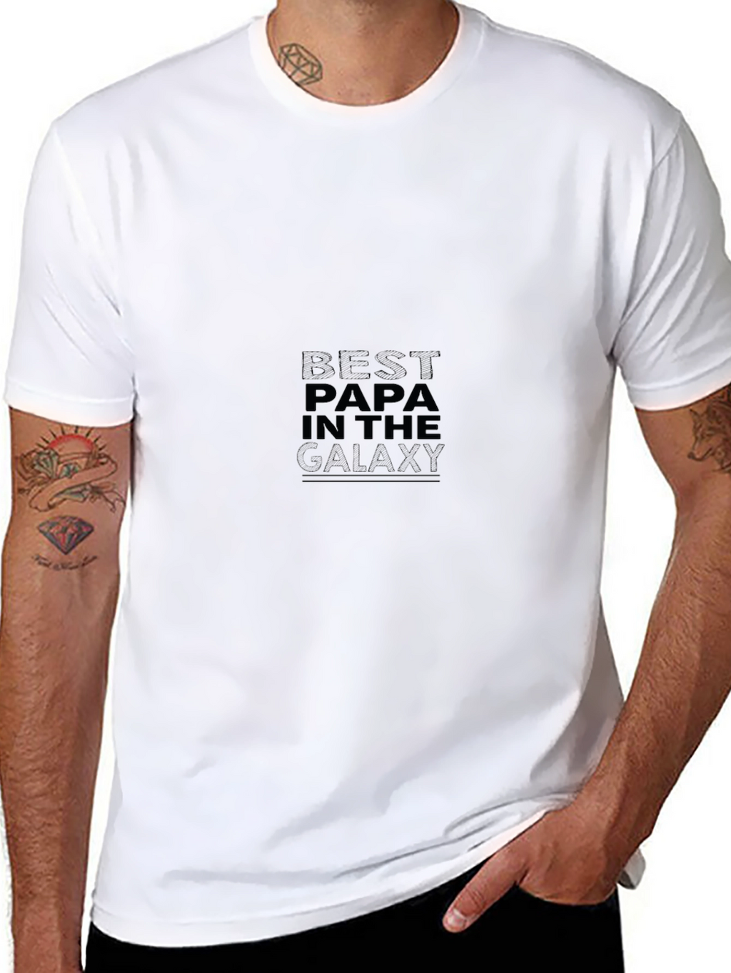 Best Papa in the Galaxy Black T-Shirt