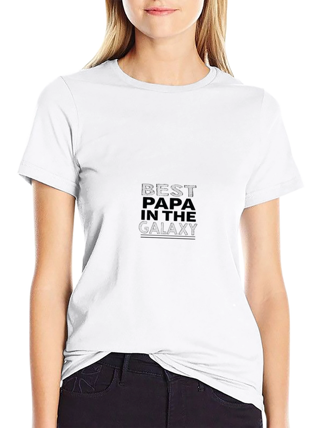 Best Papa in the Galaxy Black T-Shirt