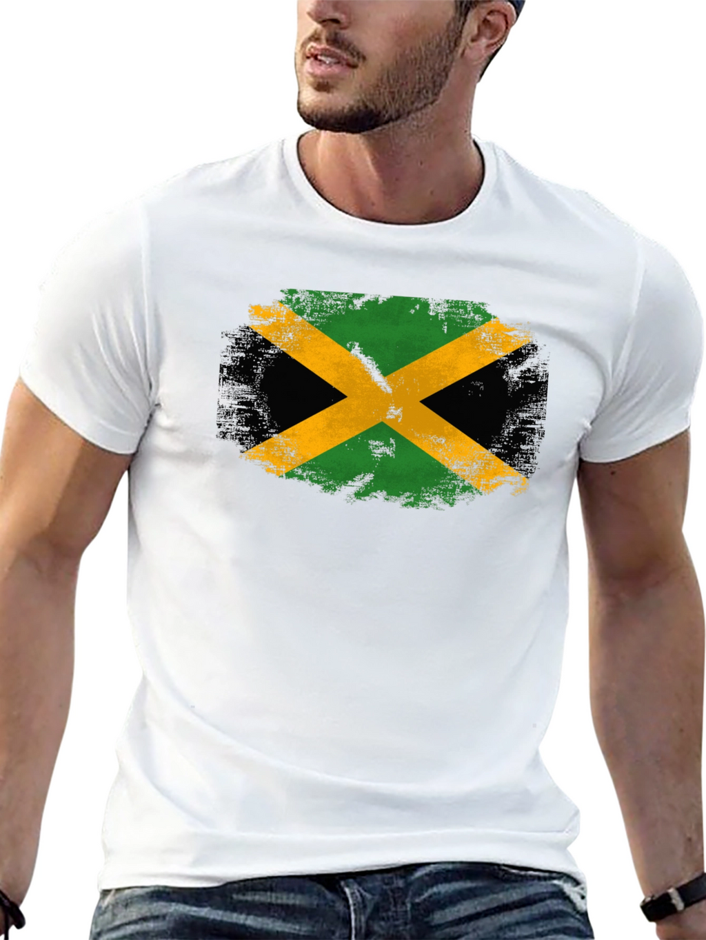 Jamaica Flag T-Shirt - Black Cotton Tee