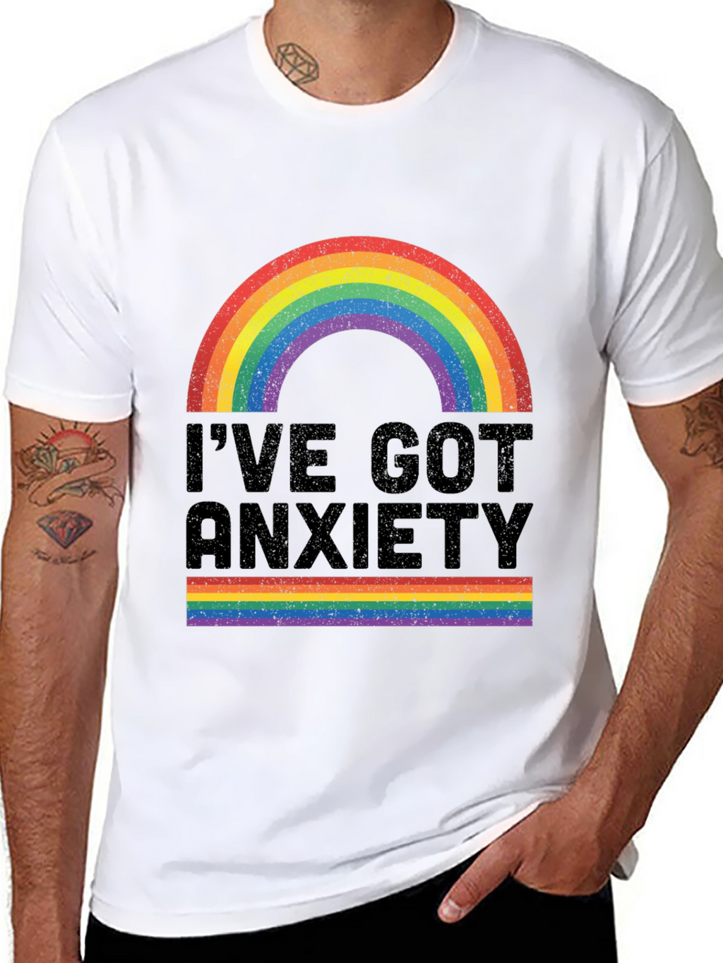 Anxiety Rainbow Graphic Tee