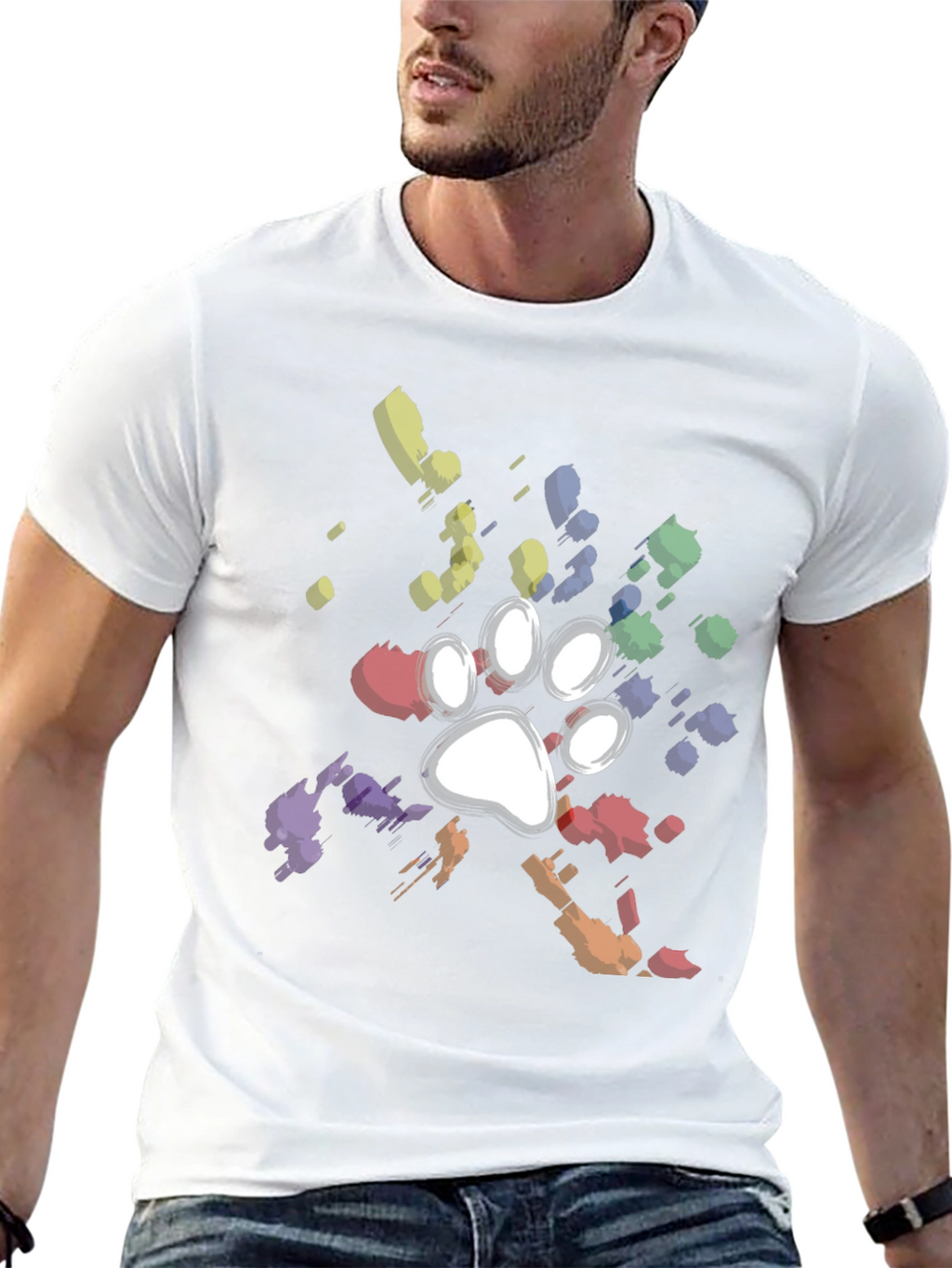 Paw Print Splatter T-Shirt - Unique Dog Lover Gift