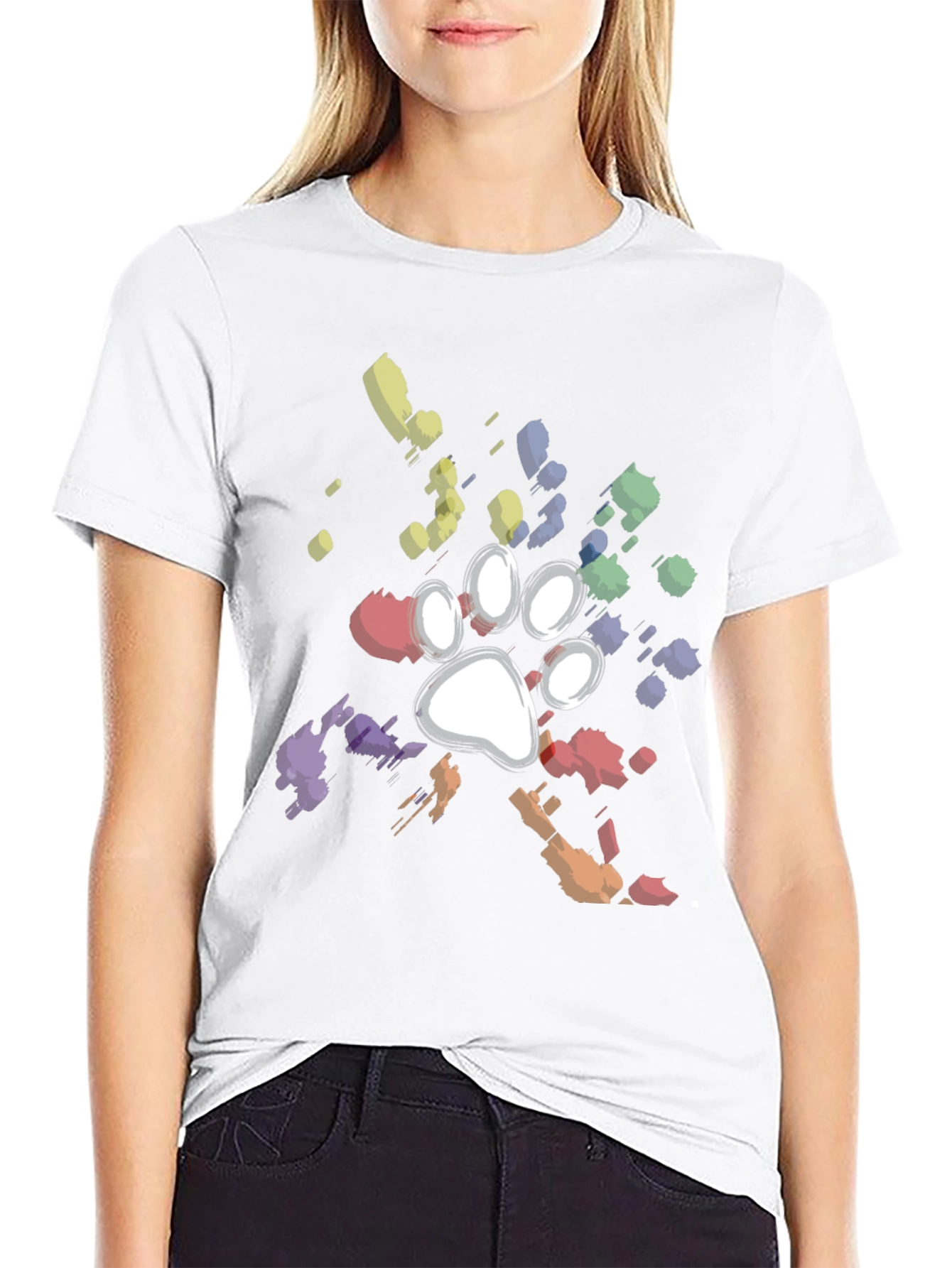 Paw Print Splatter T-Shirt - Unique Dog Lover Gift
