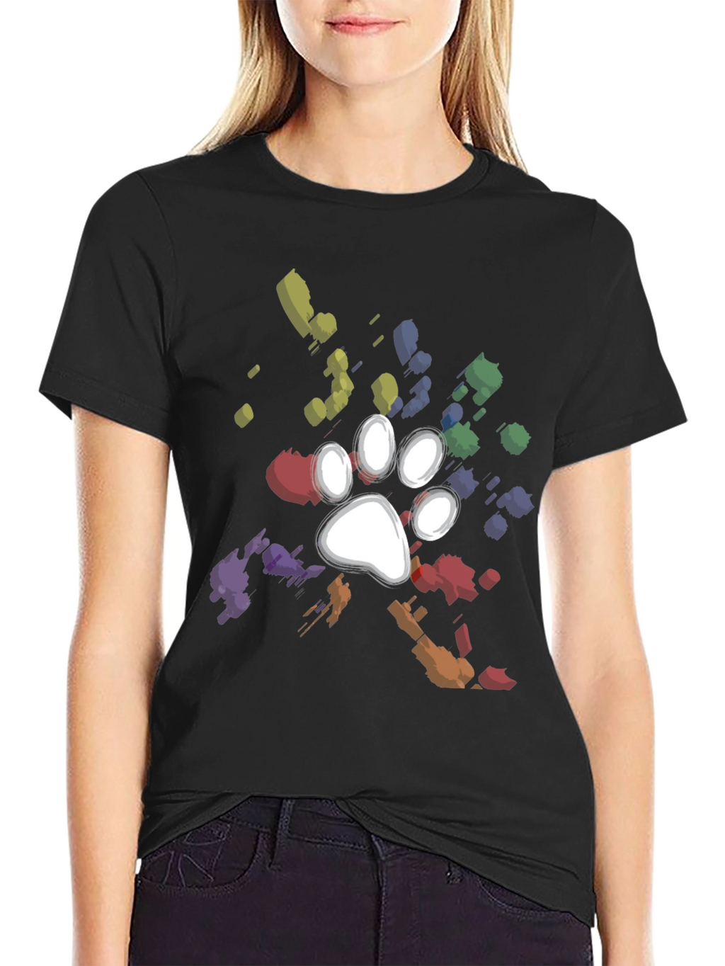 Paw Print Splatter T-Shirt - Unique Dog Lover Gift