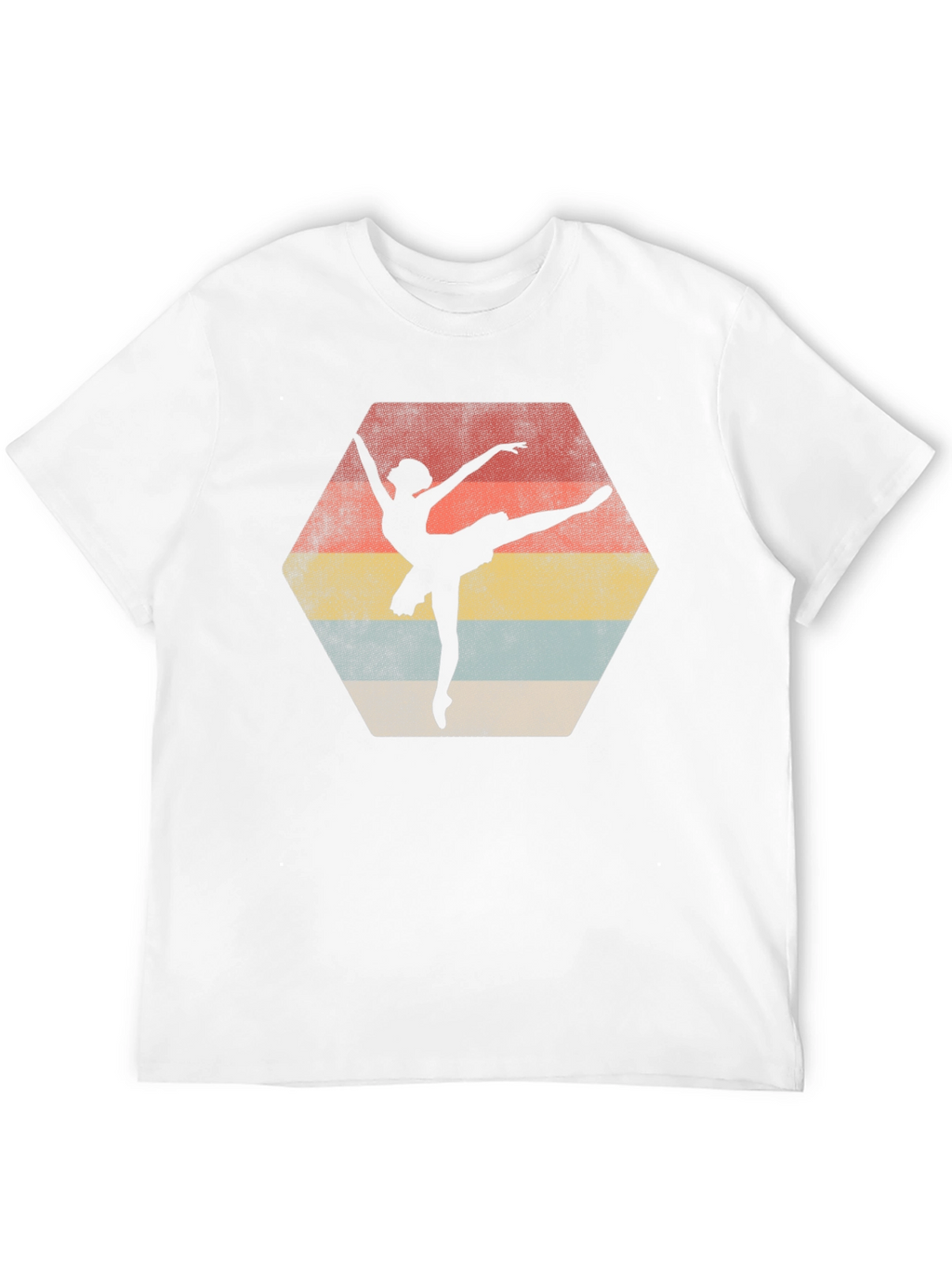 Ballet Dancer Retro Graphic Tee - Black Cotton Casual