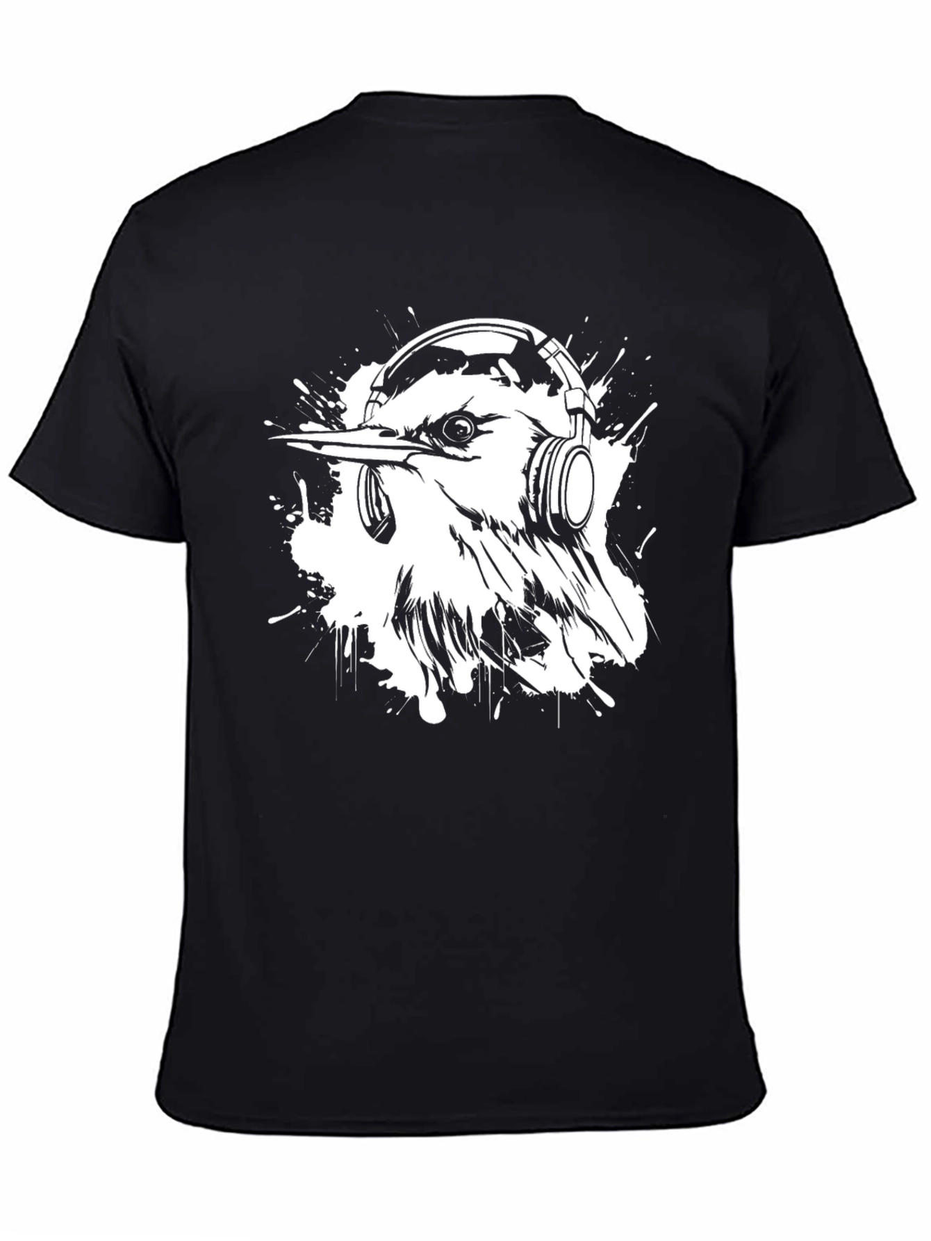 Bird with Headphones Graphic T-Shirt