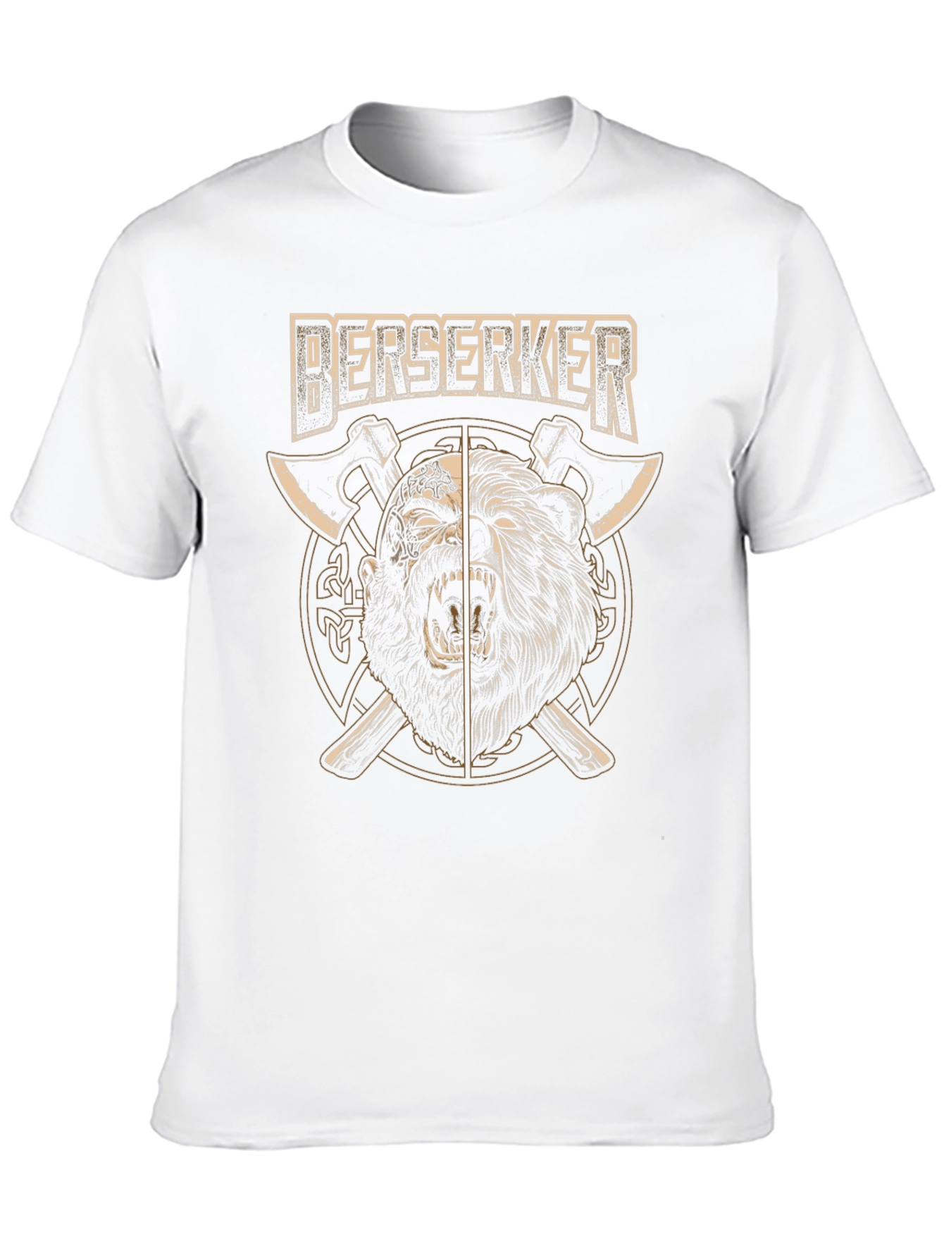 Berserker Viking T-Shirt - Bear & Axe Design