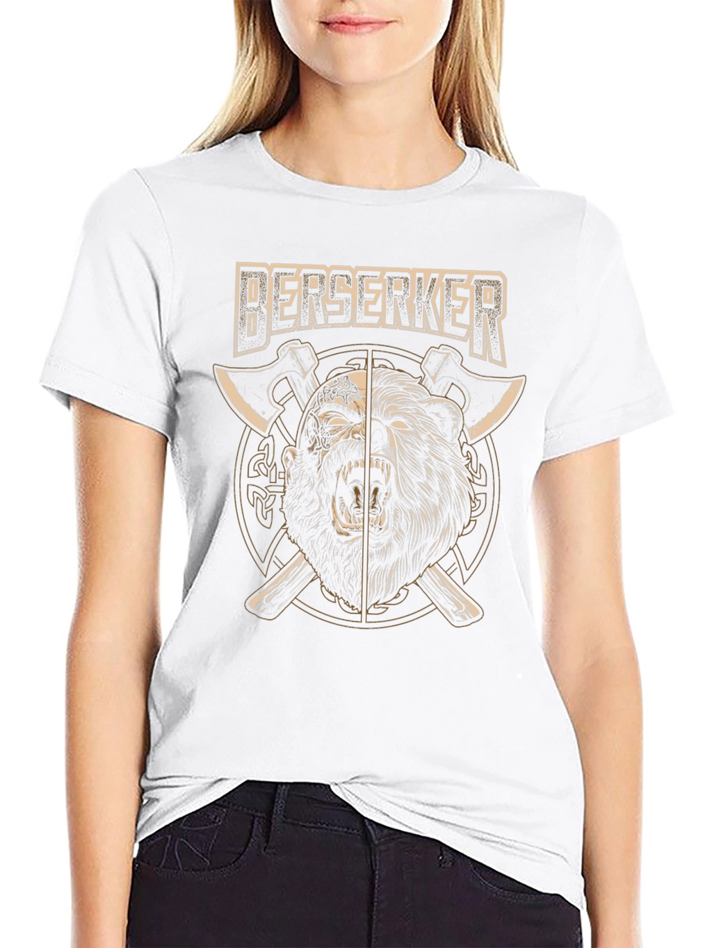 Berserker Viking T-Shirt - Bear & Axe Design