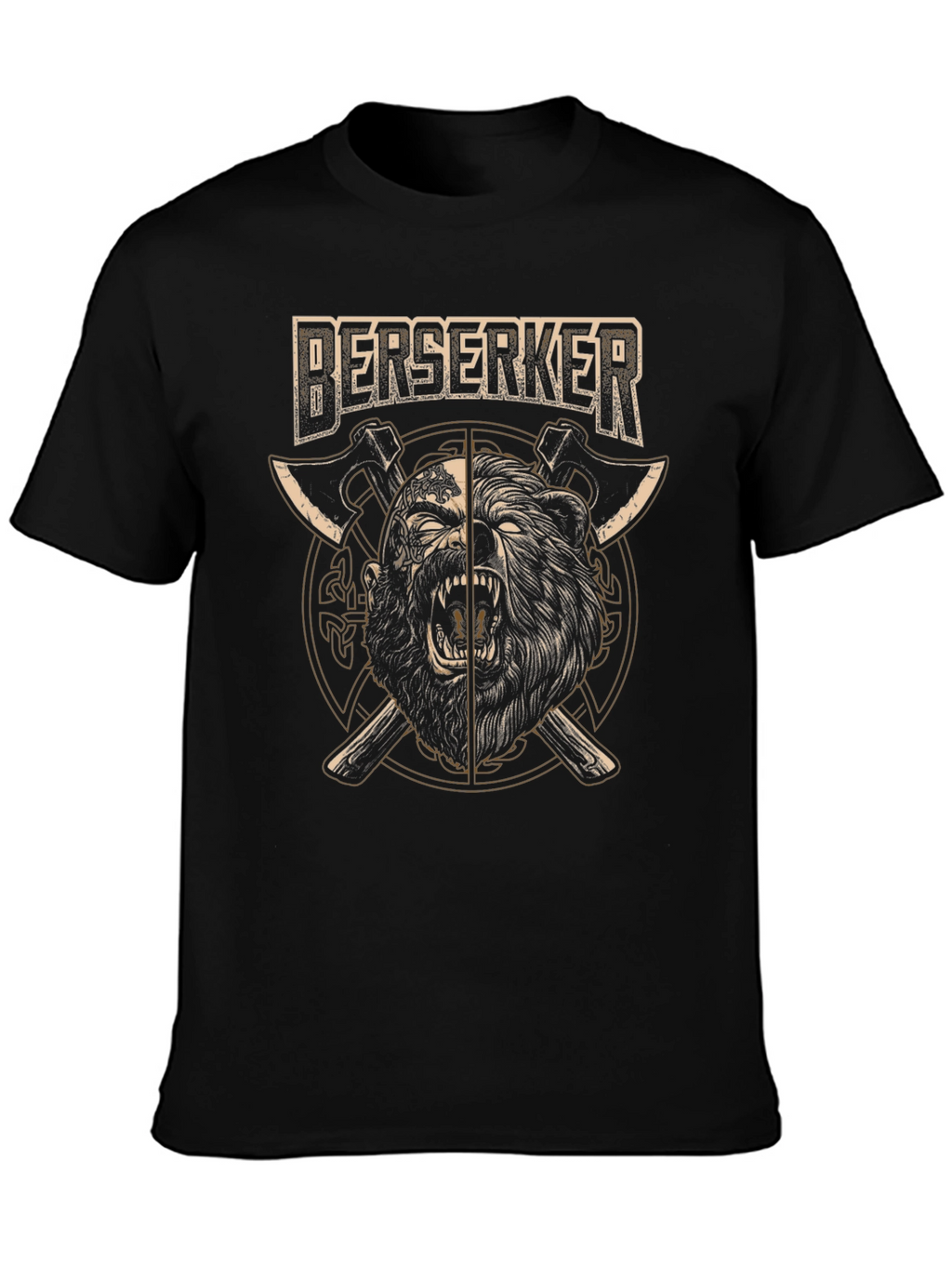 Berserker Viking T-Shirt - Bear & Axe Design