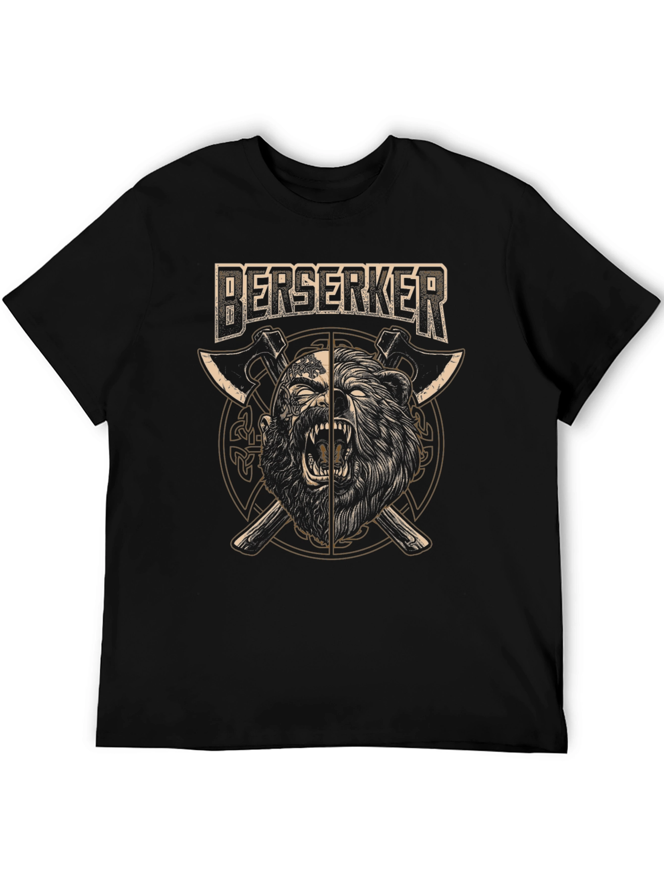 Berserker Viking T-Shirt - Bear & Axe Design