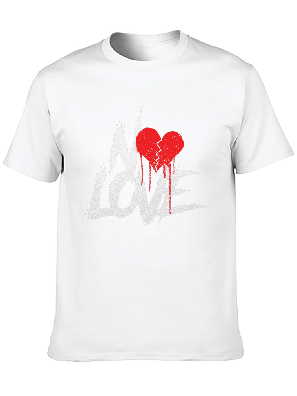 No Love Broken Heart Graphic Tee - Grunge Style