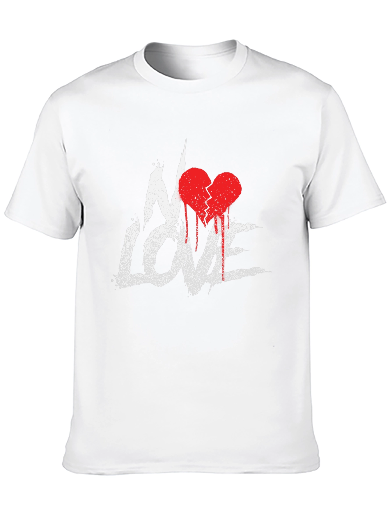 No Love Broken Heart Graphic Tee - Grunge Style