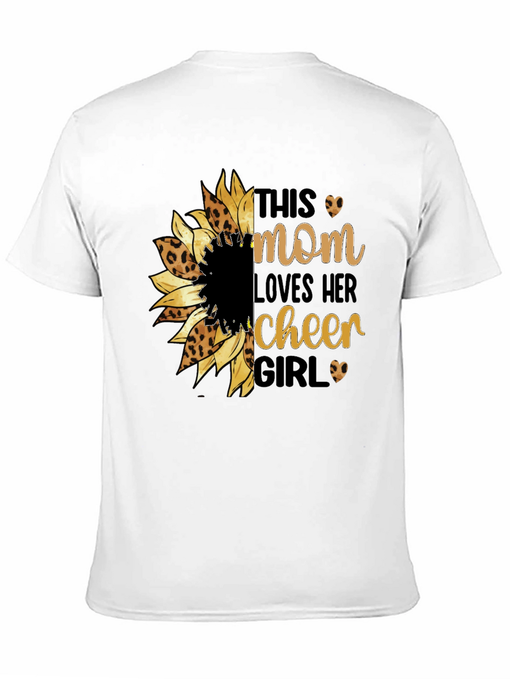 Mom Loves Cheer Girl Sunflower Leopard Print Shirt