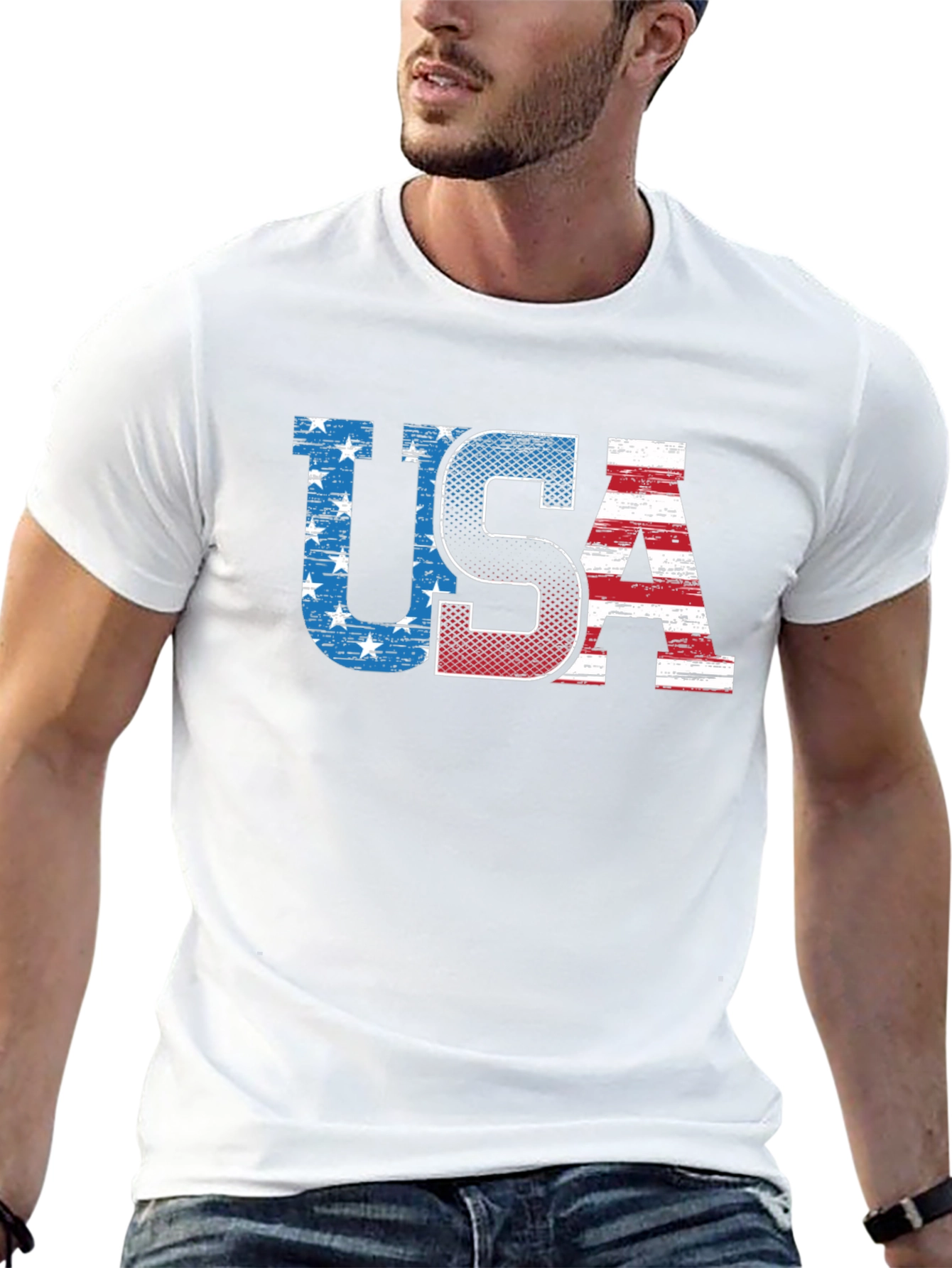 USA Flag Graphic T-Shirt - Patriotic American Pride