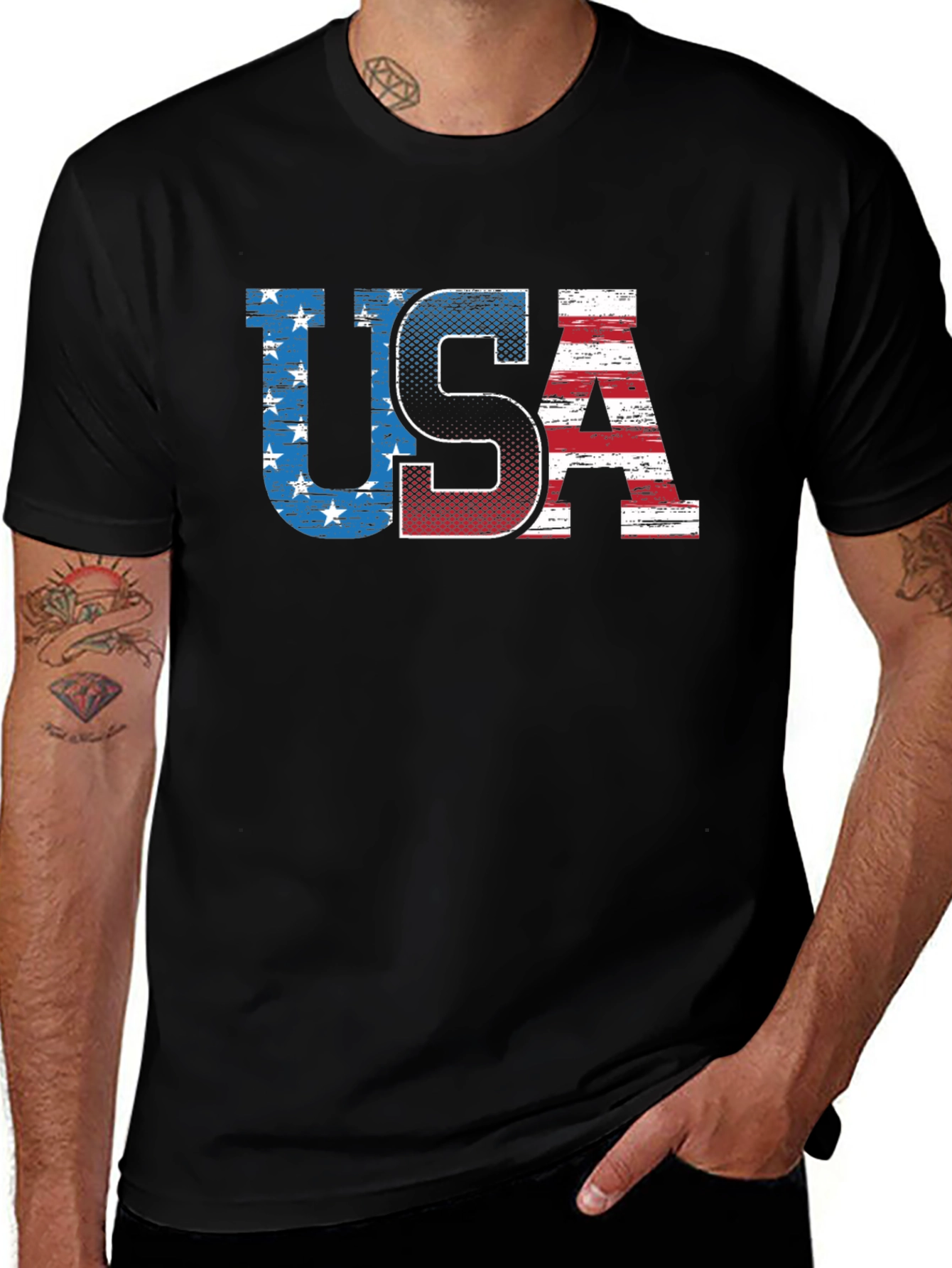 USA Flag Graphic T-Shirt - Patriotic American Pride