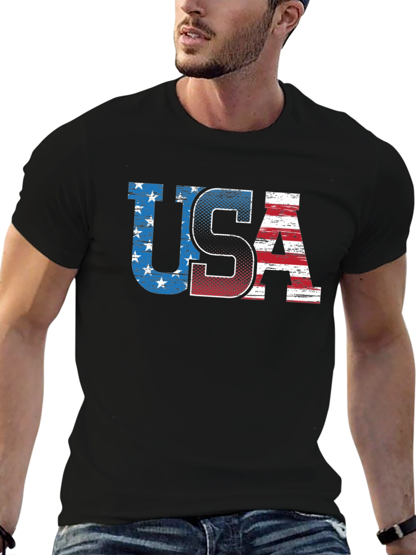 USA Flag Graphic T-Shirt - Patriotic American Pride