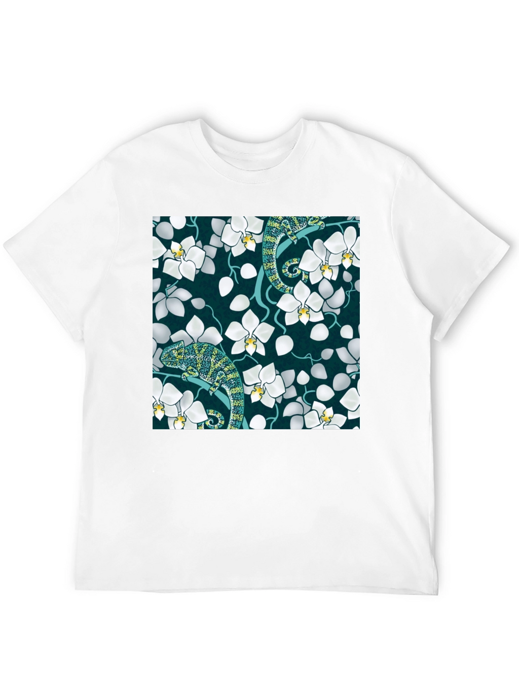 Chameleon Orchid Graphic Tee - Black