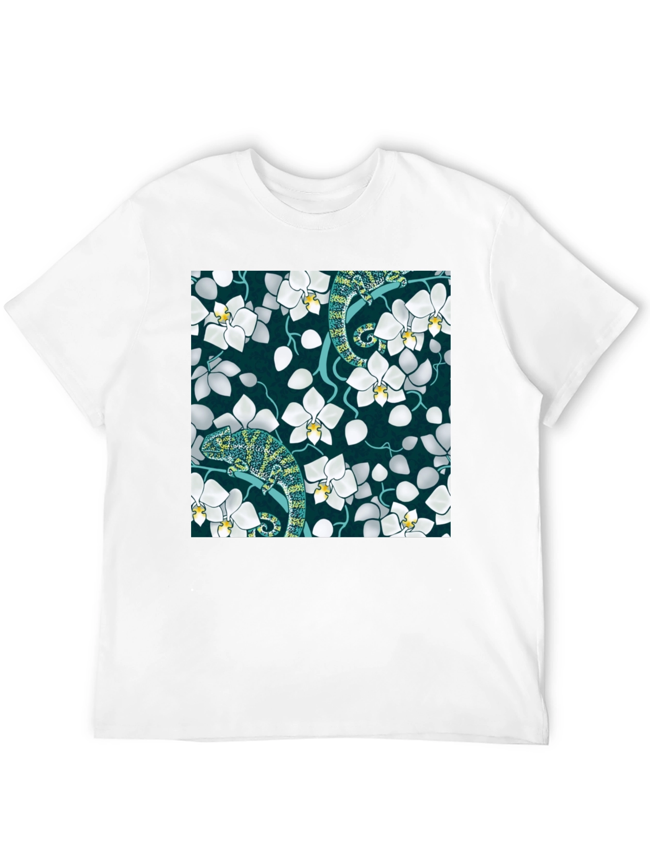 Chameleon Orchid Graphic Tee - Black