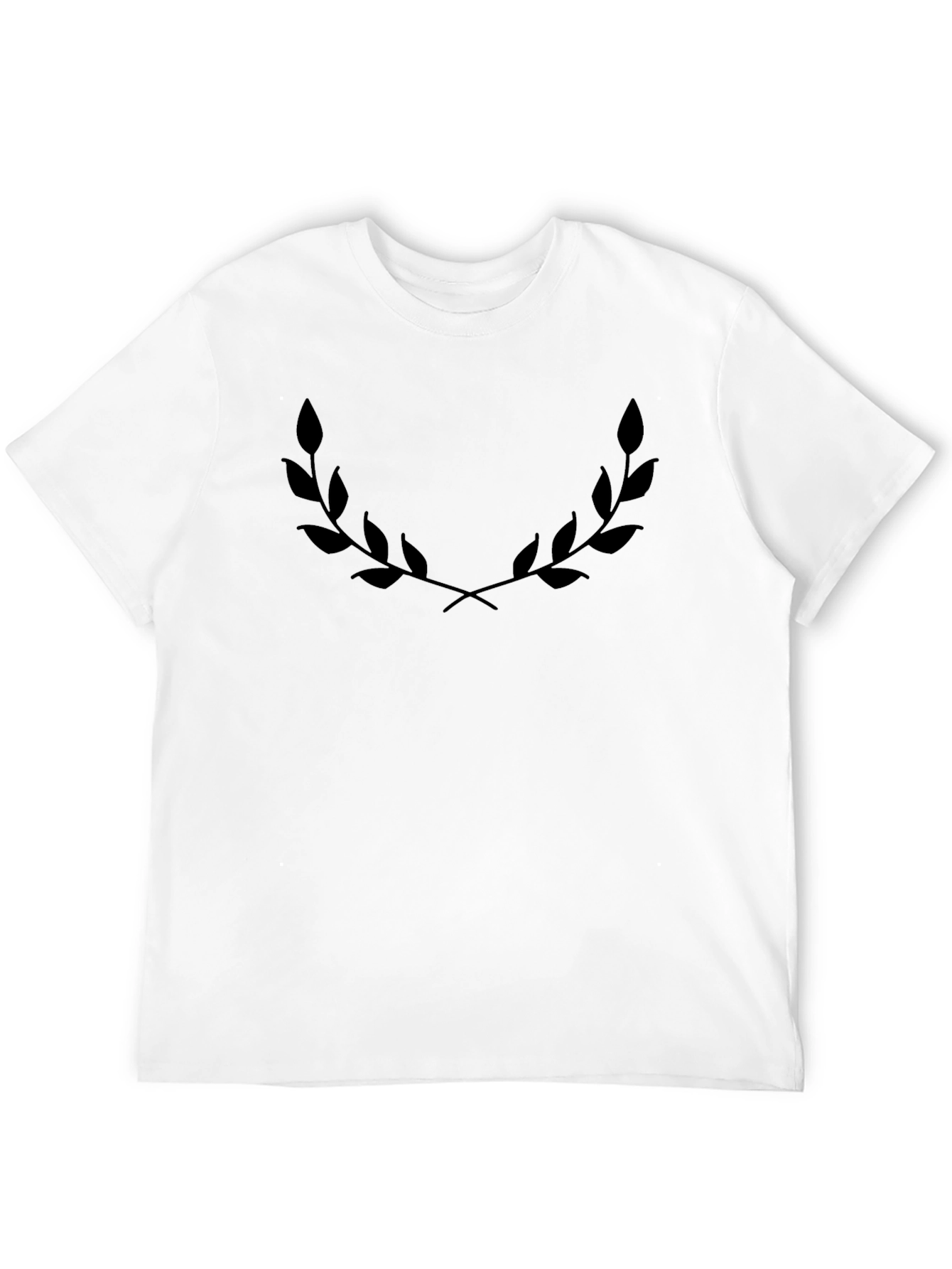 Mens Black Graphic Tee - Laurel Wreath Design