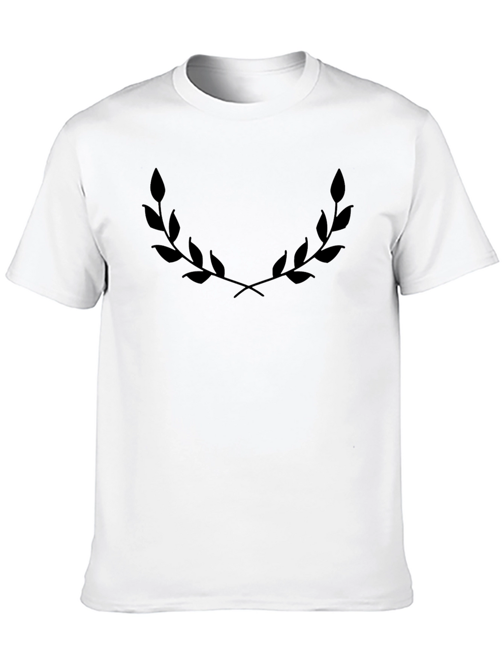 Mens Black Graphic Tee - Laurel Wreath Design