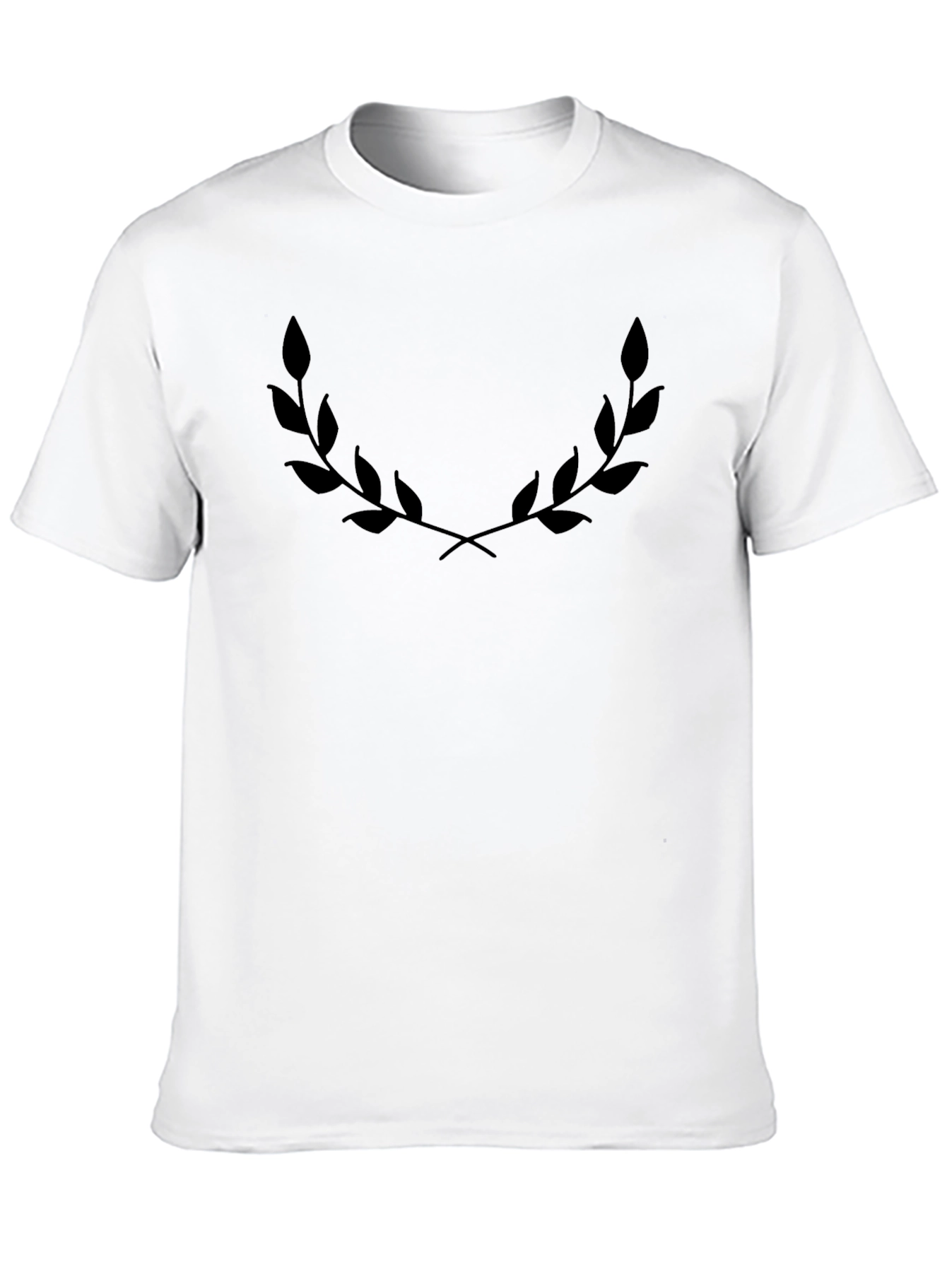 Mens Black Graphic Tee - Laurel Wreath Design