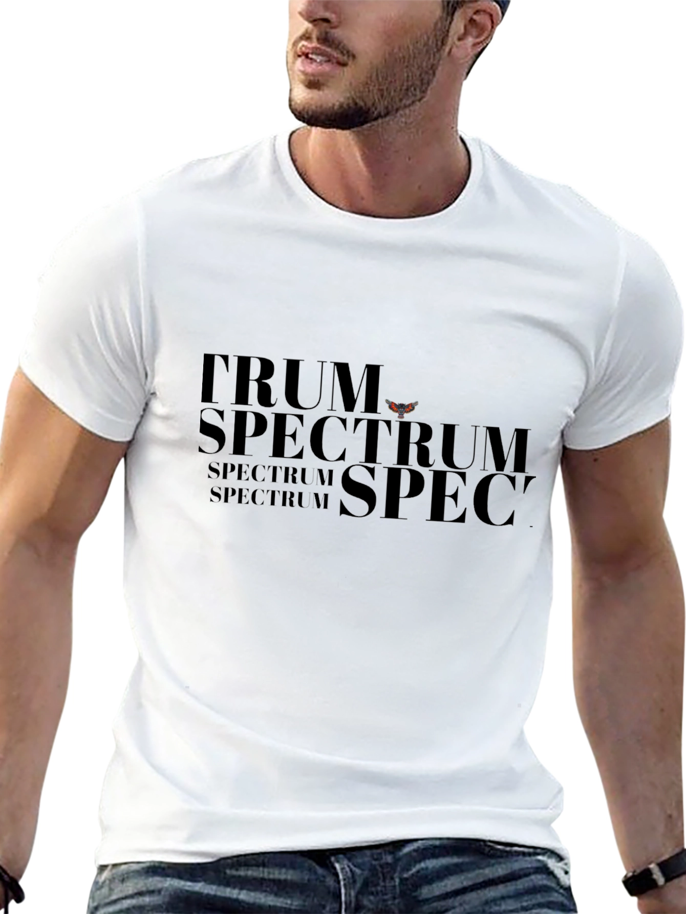 Trendy Spectrum Graphic Print Black T-Shirt