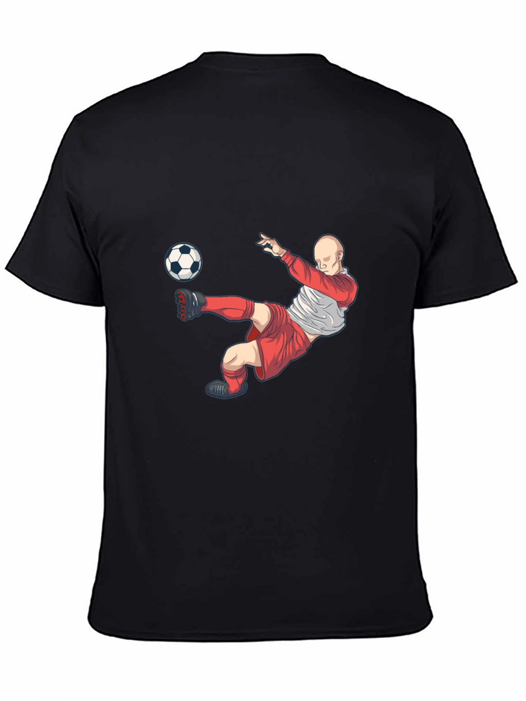 Soccer Player Graphic T-Shirt - Black