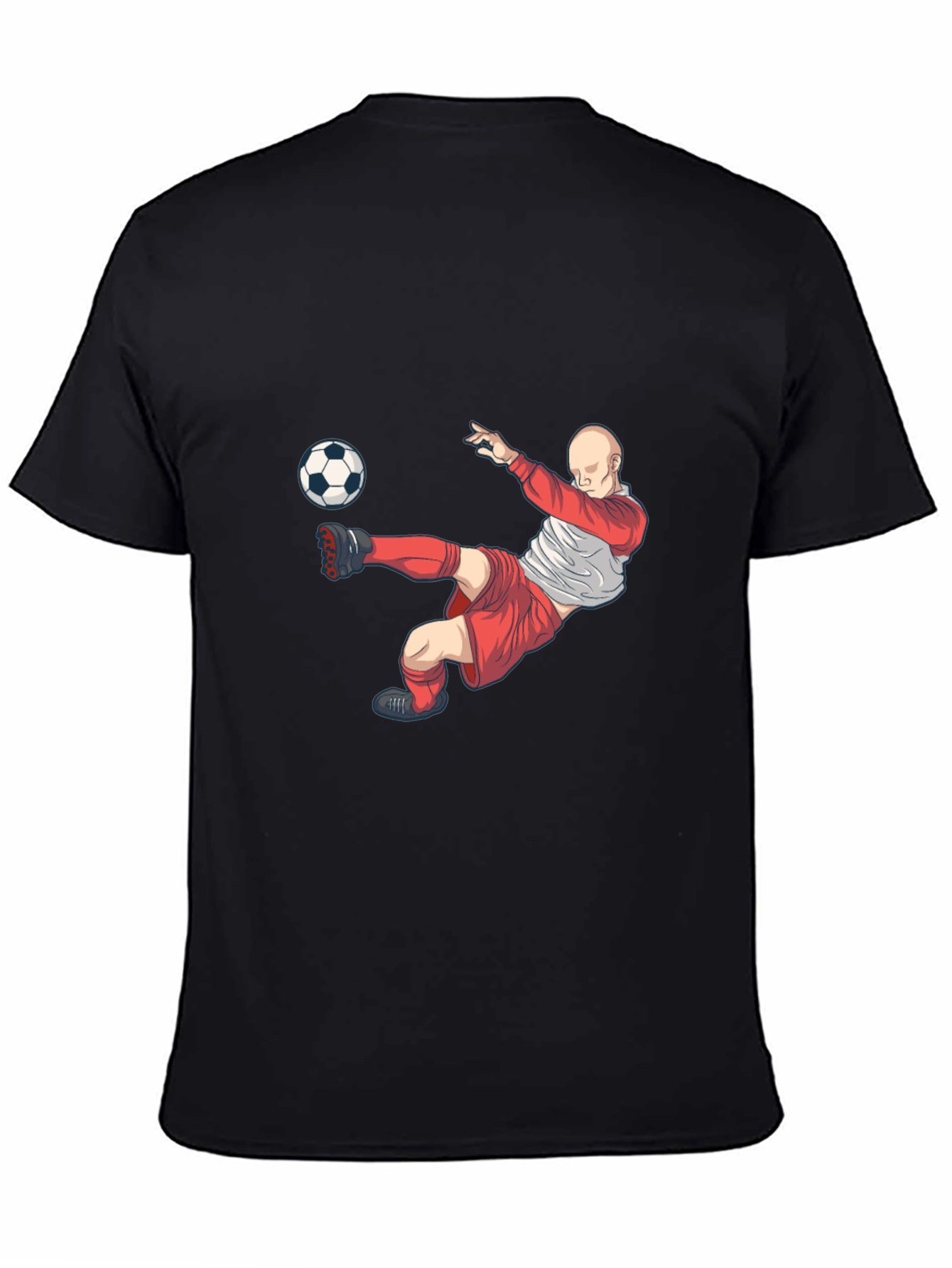 Soccer Player Graphic T-Shirt - Black