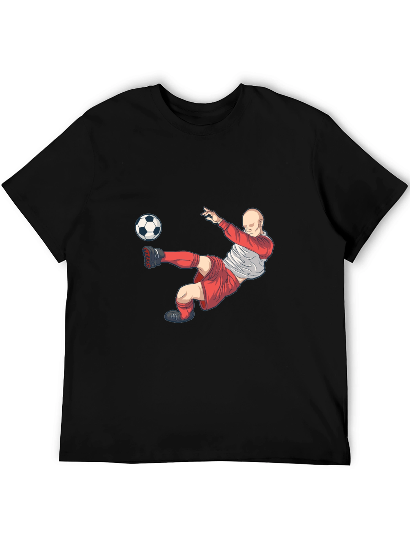 Soccer Player Graphic T-Shirt - Black