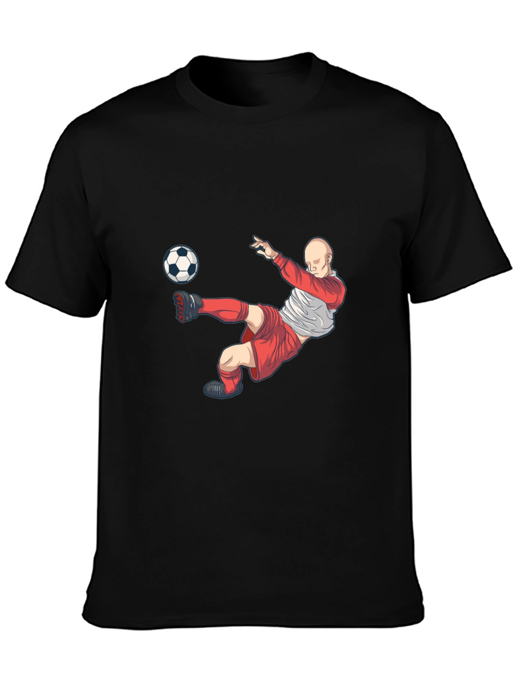 Soccer Player Graphic T-Shirt - Black
