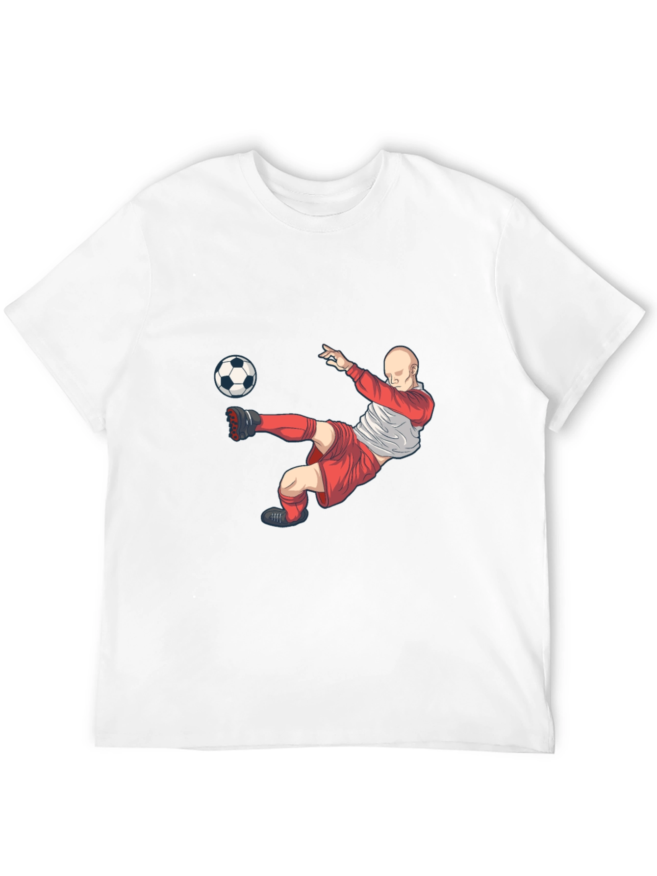Soccer Player Graphic T-Shirt - Black