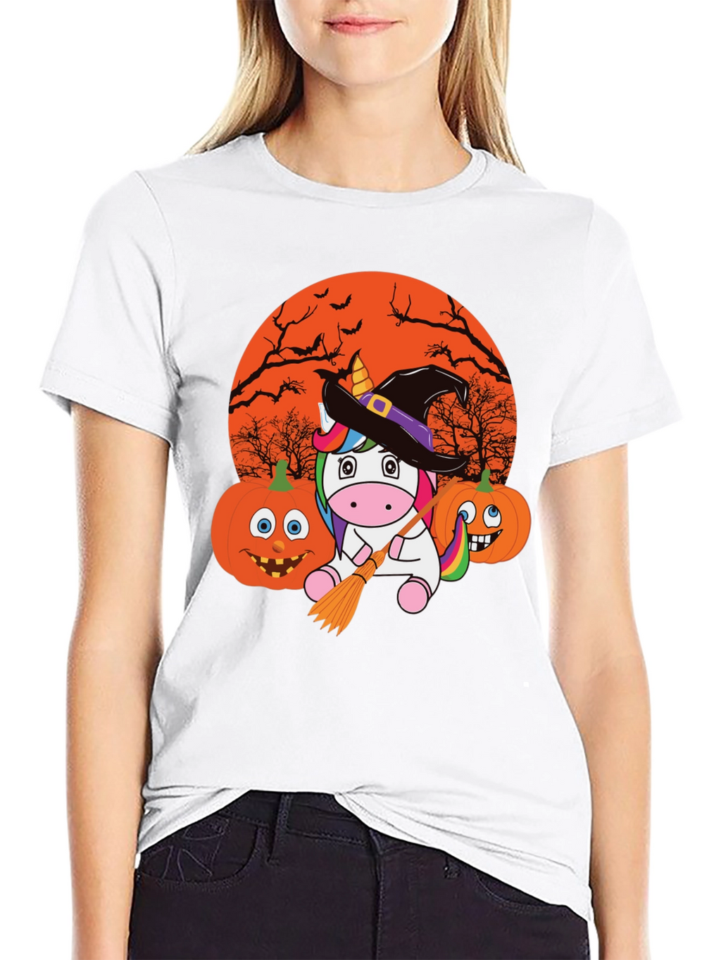 Halloween Unicorn Witch T-Shirt