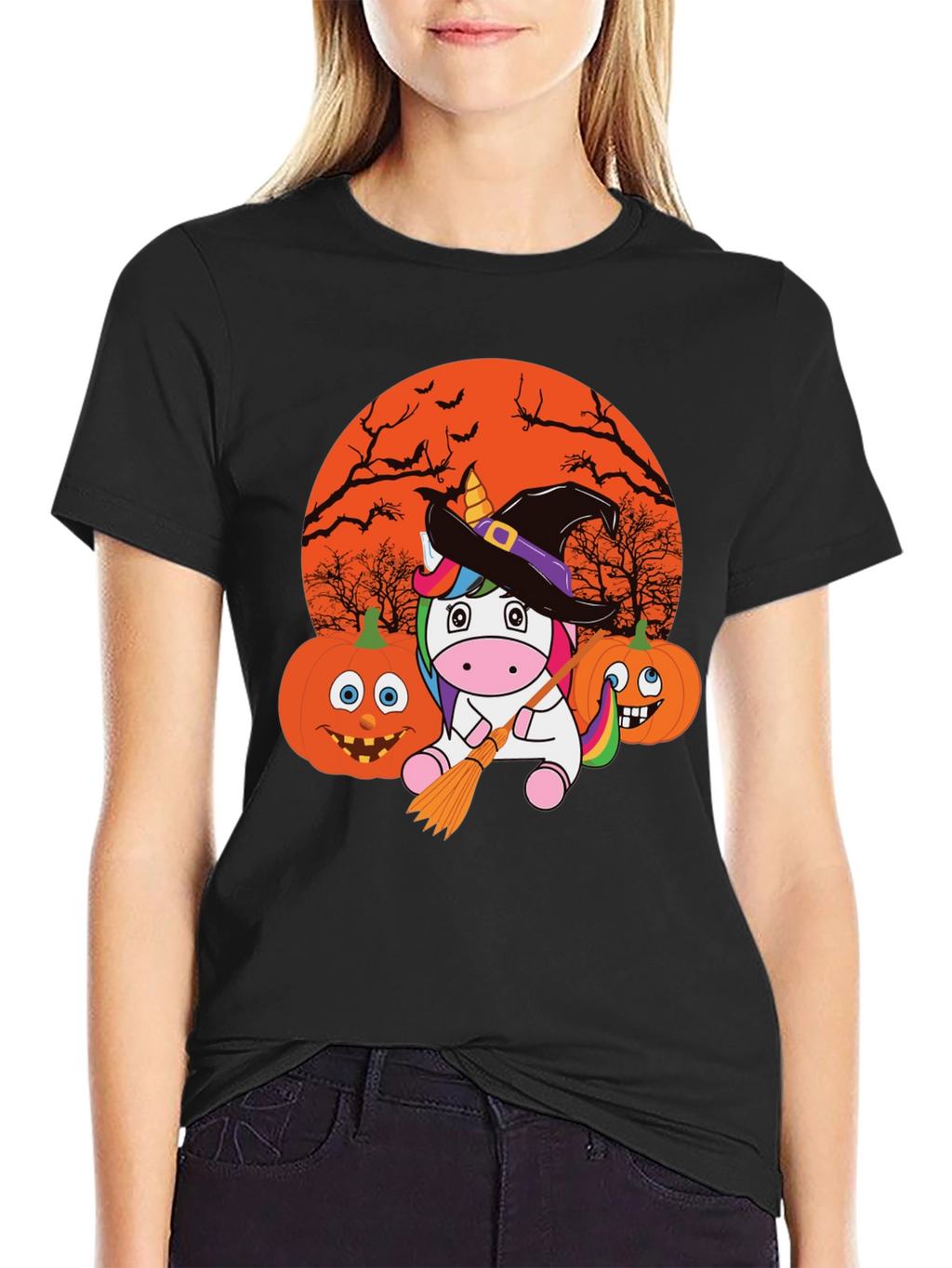 Halloween Unicorn Witch T-Shirt