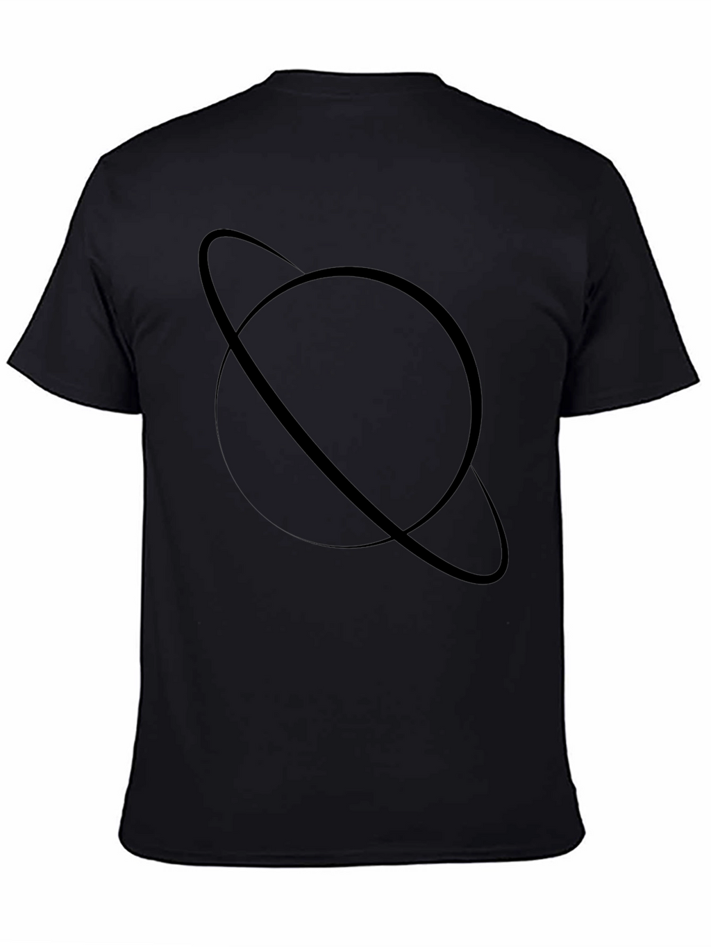 Saturn Graphic Tee - Modern Black Cotton Blend T-Shirt