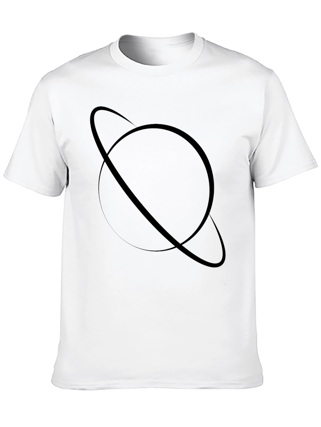 Saturn Graphic Tee - Modern Black Cotton Blend T-Shirt