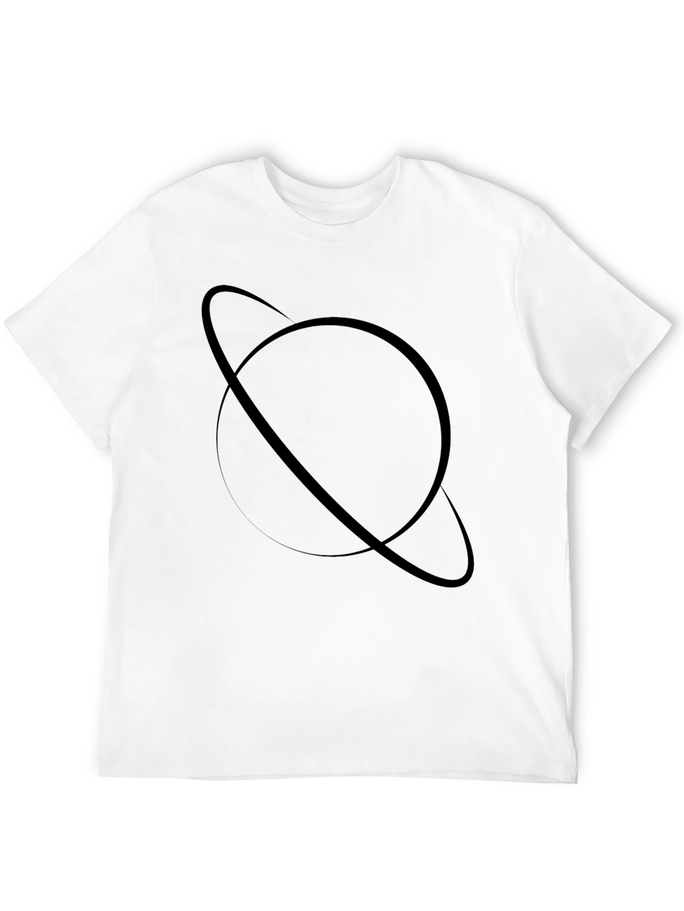 Saturn Graphic Tee - Modern Black Cotton Blend T-Shirt