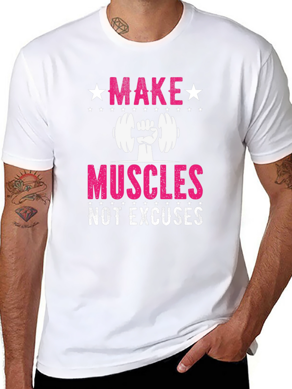 Make Muscles Not Excuses Fitness T-Shirt