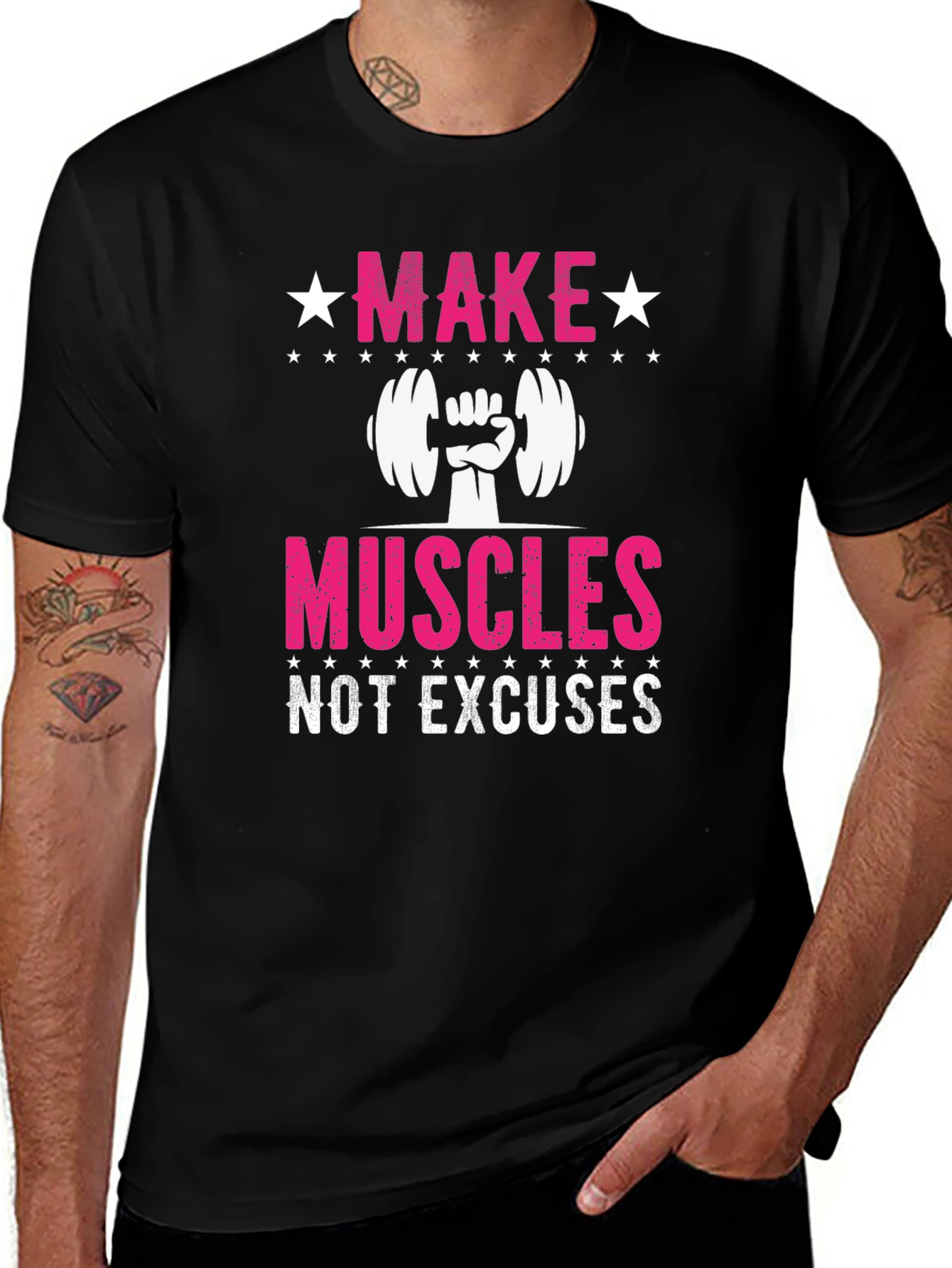 Make Muscles Not Excuses Fitness T-Shirt