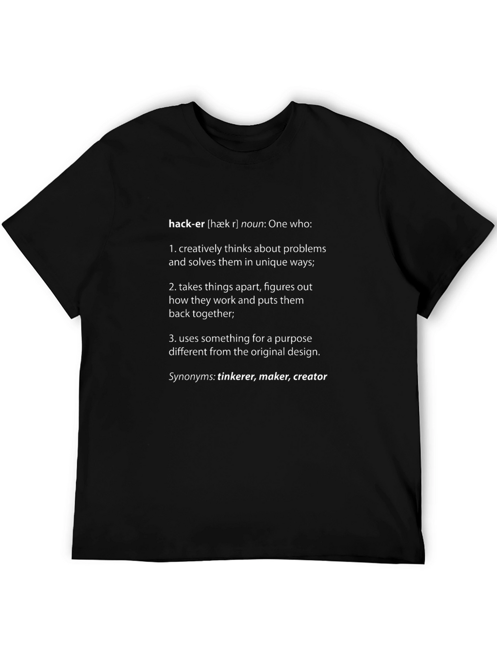 Hacker Definition Black T-Shirt - Programmer Maker