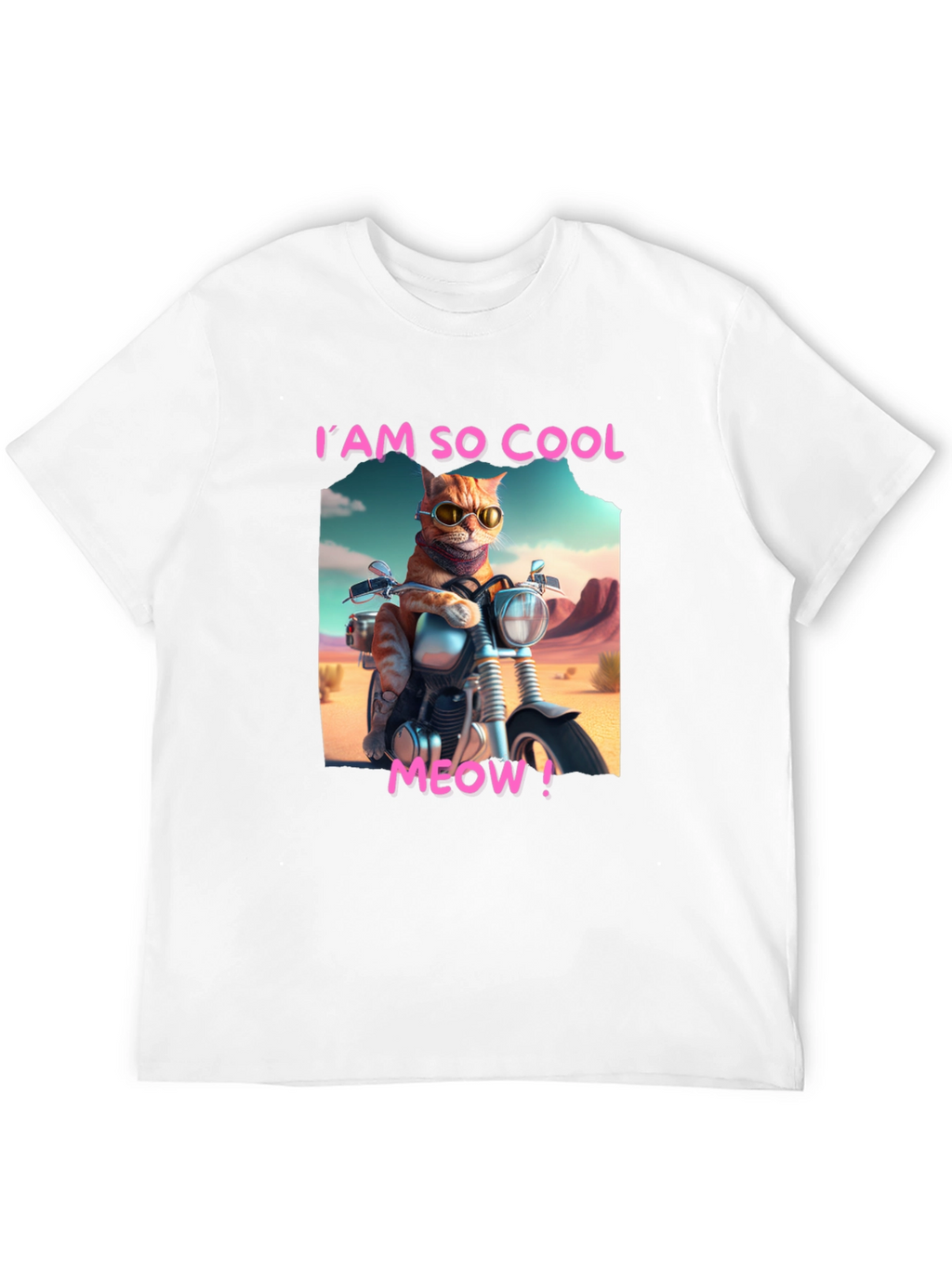 Cool Cat Motorbike Graphic Tee - Black