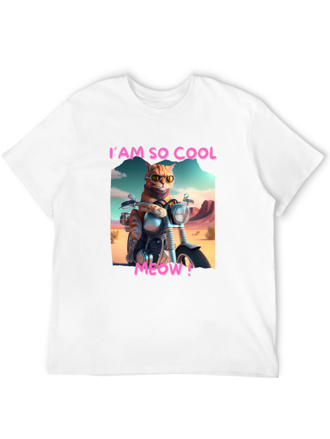 Cool Cat Motorbike Graphic Tee - Black