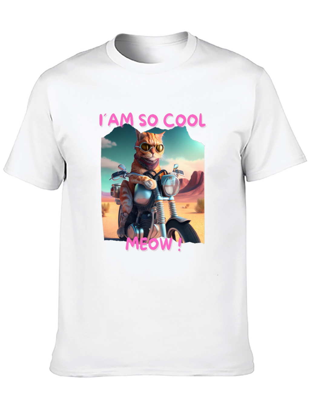 Cool Cat Motorbike Graphic Tee - Black