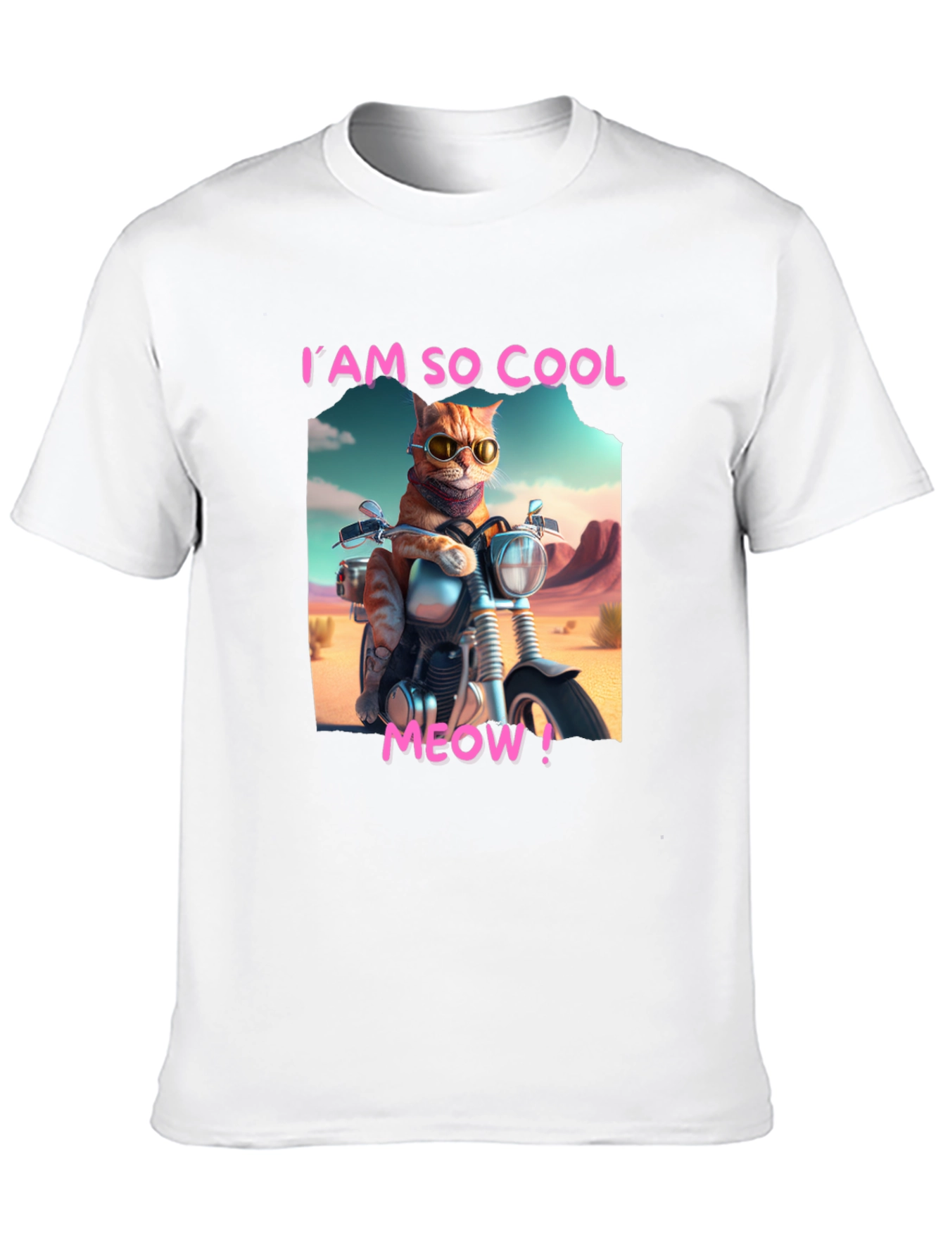 Cool Cat Motorbike Graphic Tee - Black