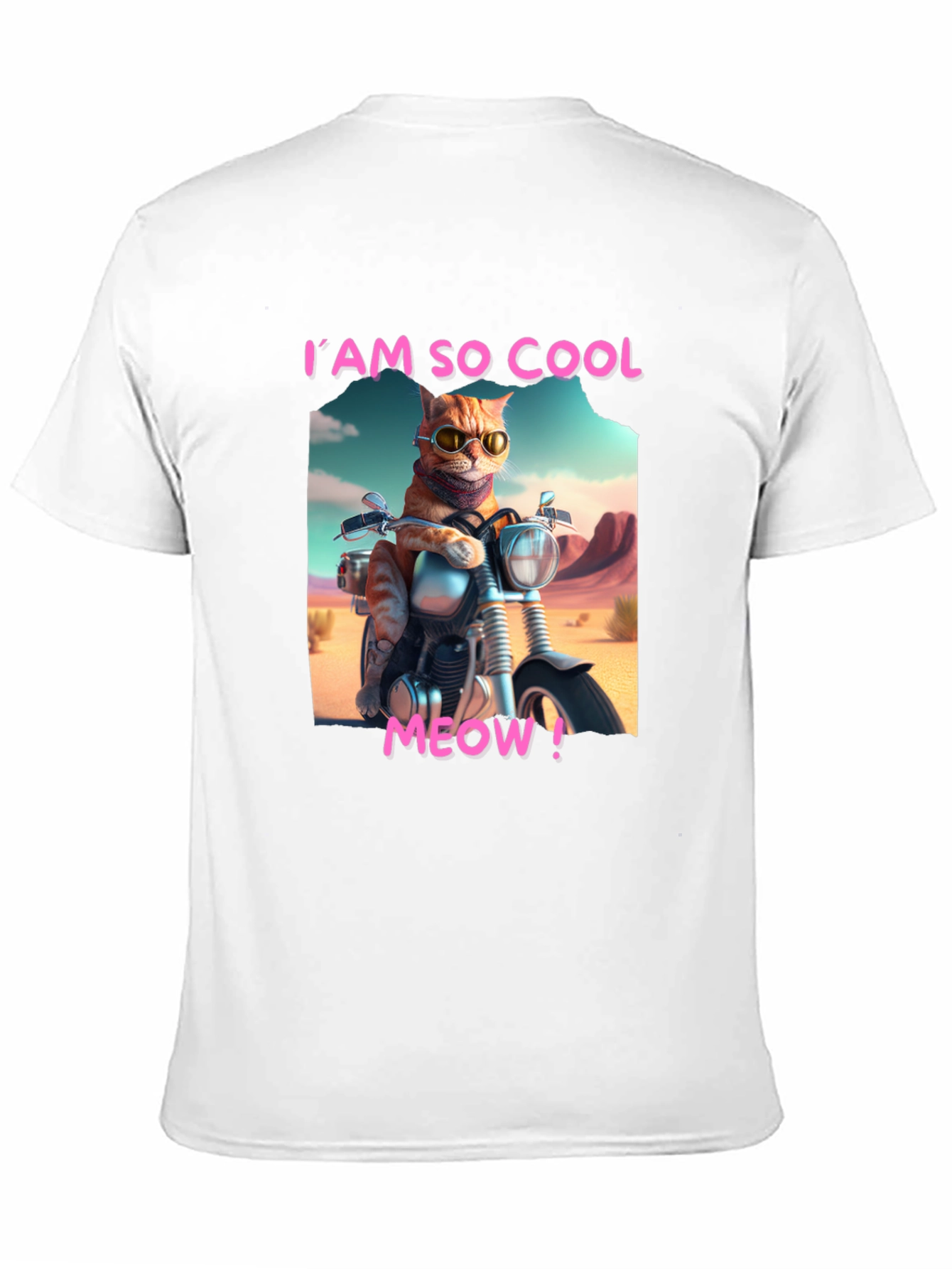 Cool Cat Motorbike Graphic Tee - Black