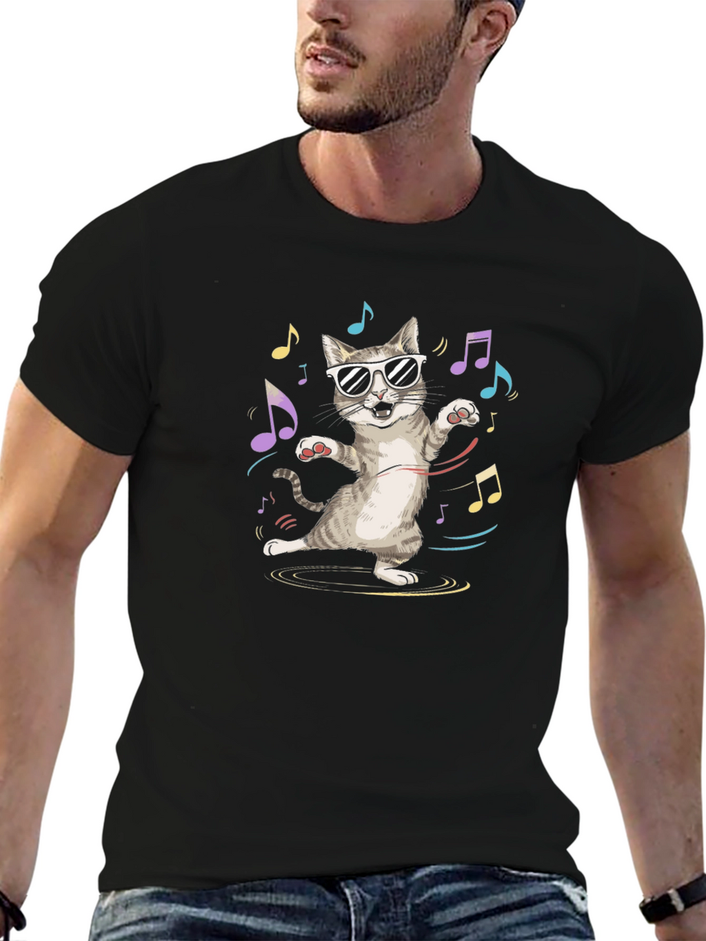 Cool Cat Music T-Shirt - Unisex Cotton Tee